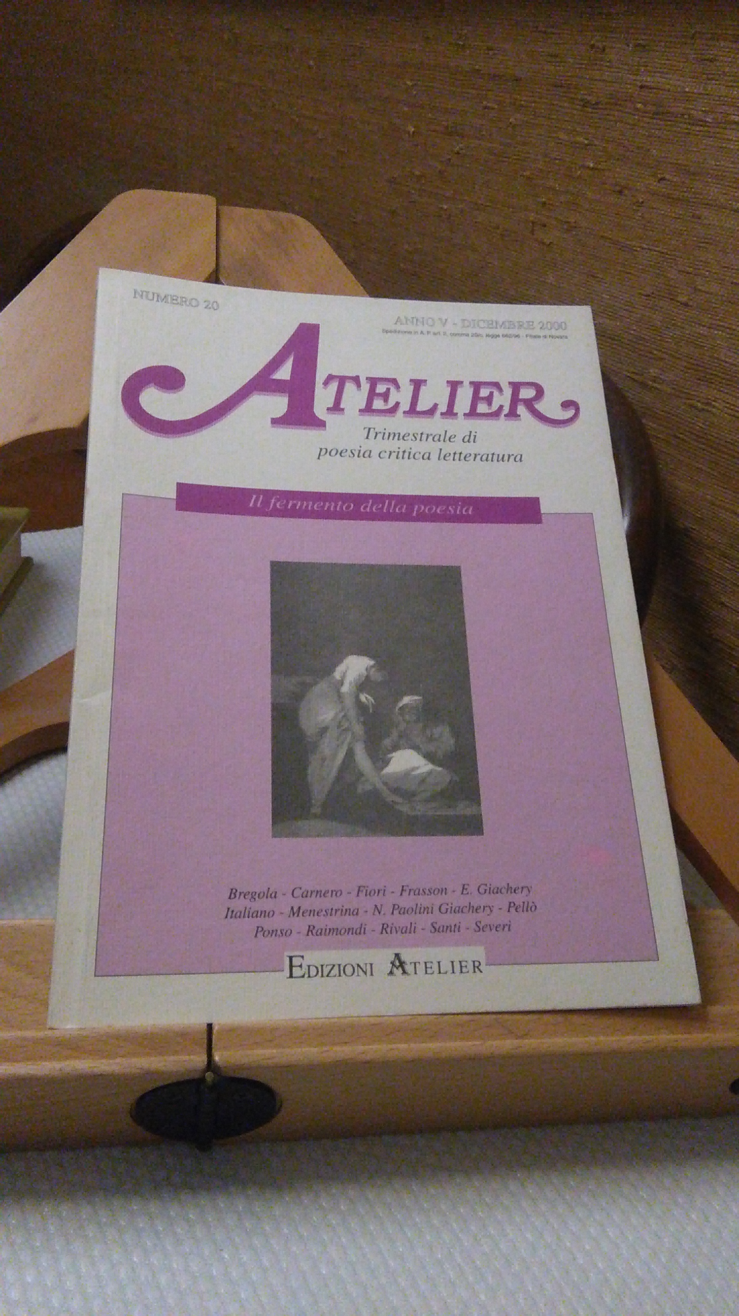 ATELIER NUMERO 20. IL FERMENTO DELLA POESIA