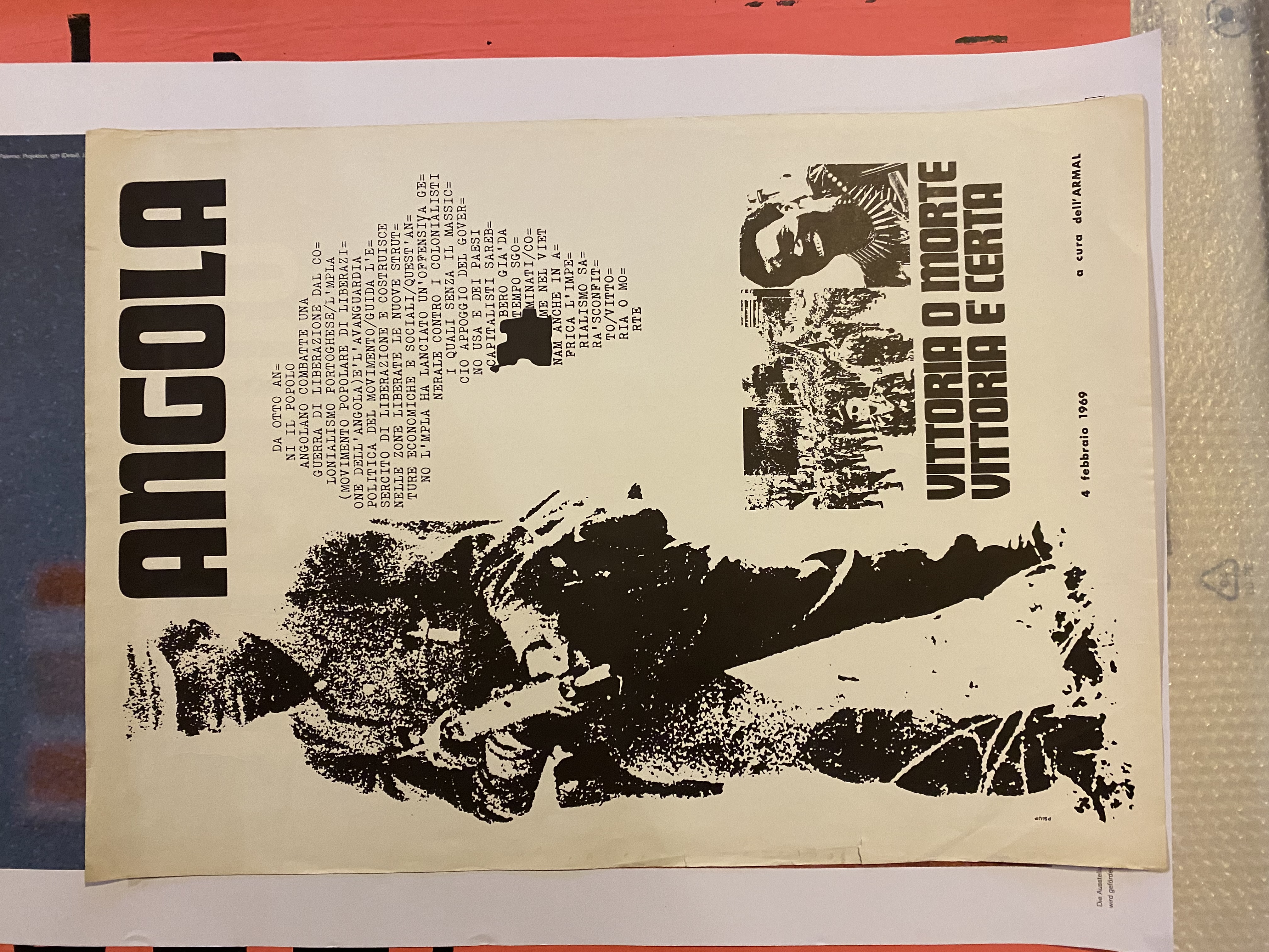 Manifesto / Poster 70 x 50 cm. Angola Vittoria o …