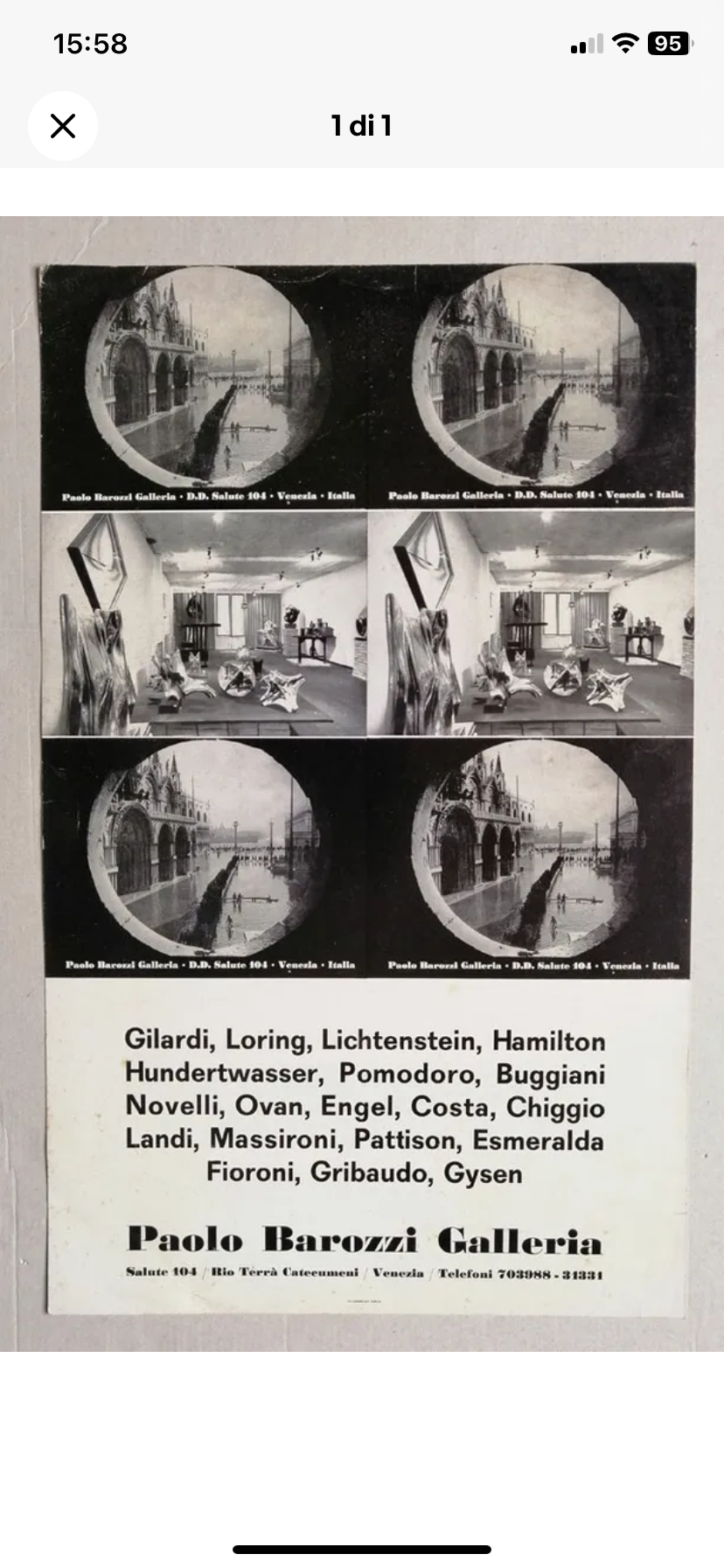 Manifesto / Poster 49 x 30 cm. dell'esposizione collettiva alla …