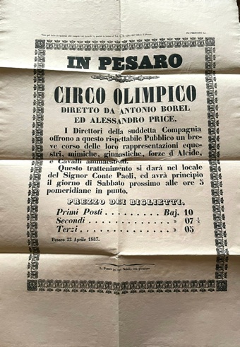 In Pesaro - Circo Olimpico diretto da Antonio Borel ed …