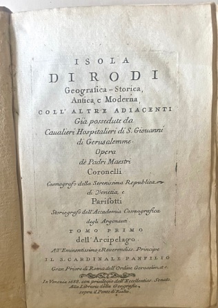 ISOLA DI RODI Geografica-Storica, Antica e Moderna, coll’altre adiacenti già …