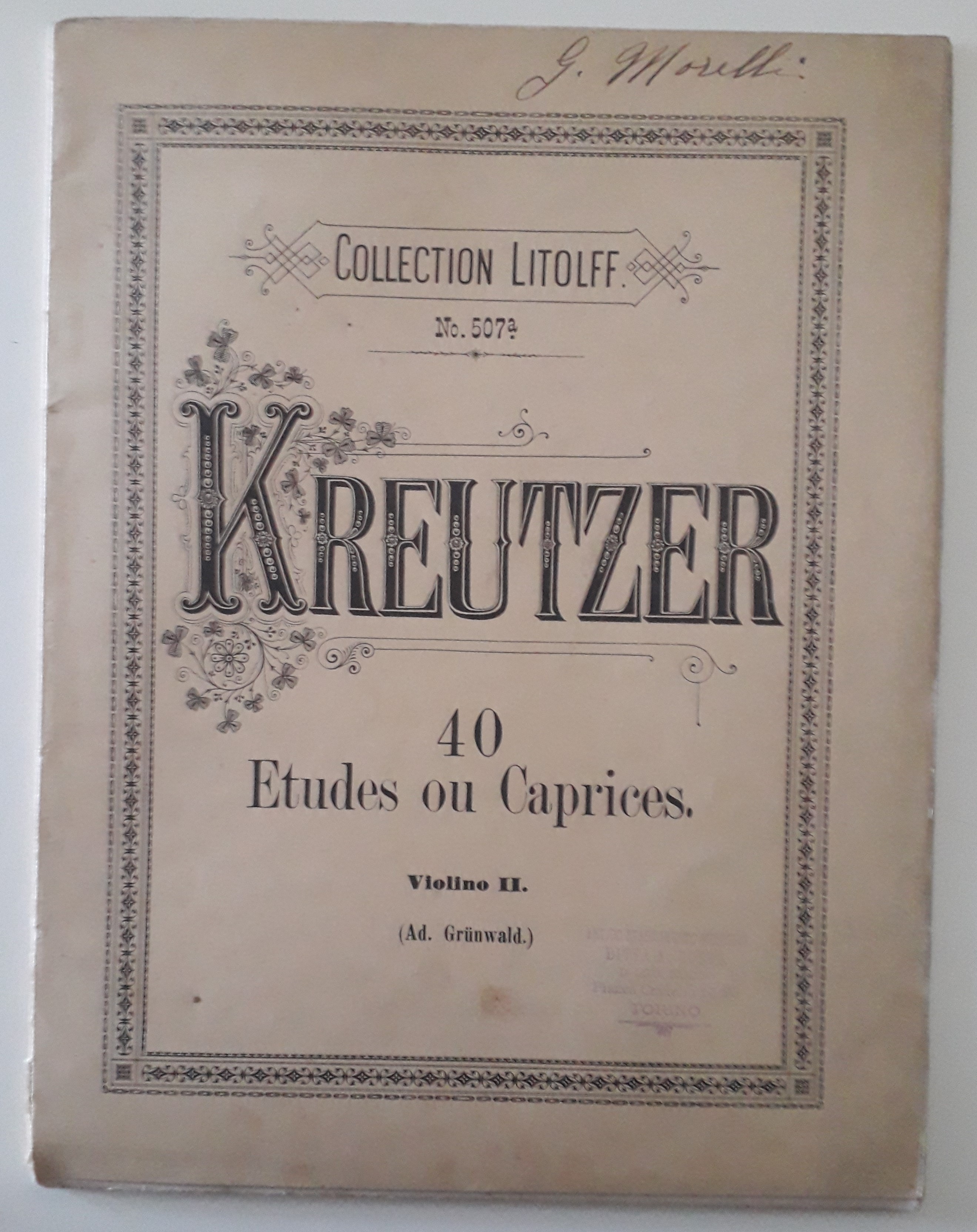 40 Etudes ou Caprices Violino II. (Ad. Grünwald)