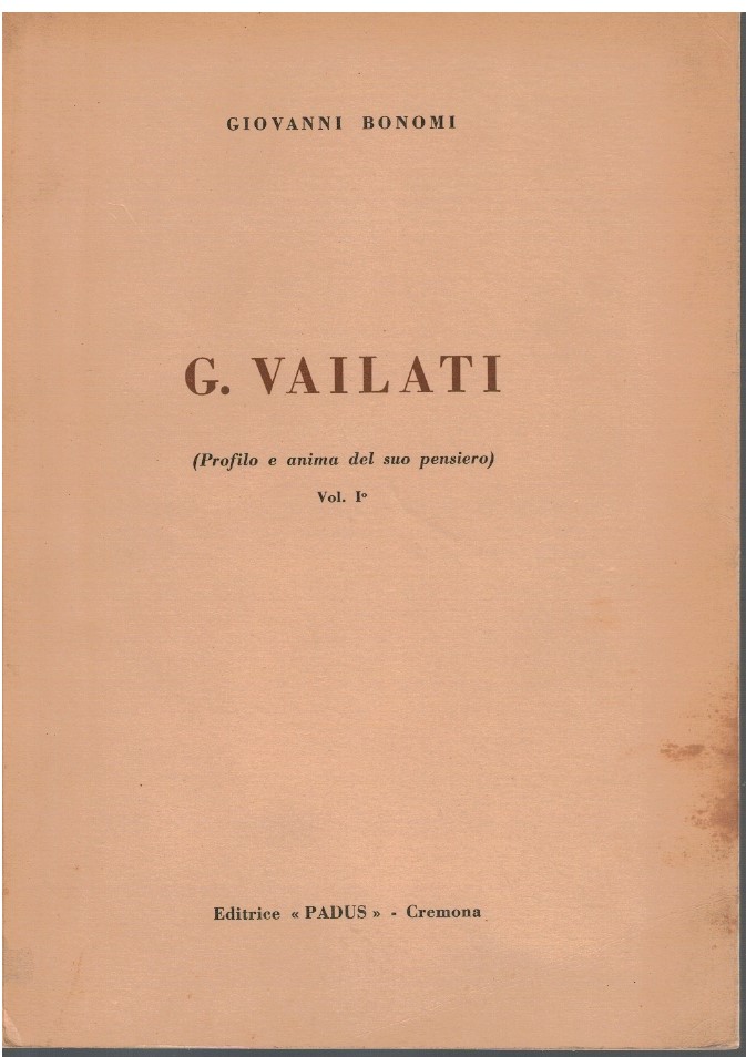 G. Vailati Volume I