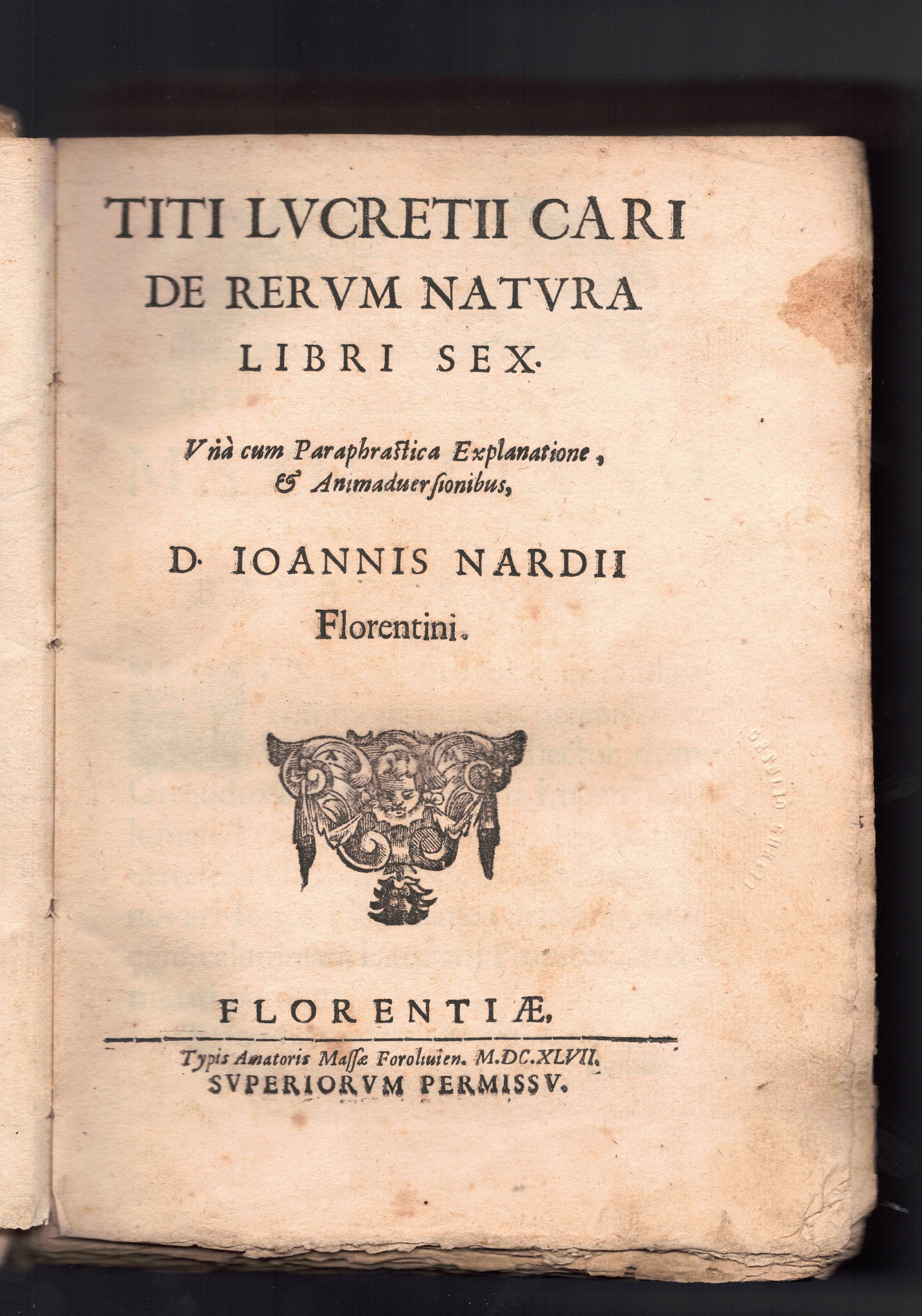 Titi Lucretii Cari De Rerum Natura libri sex una cum …