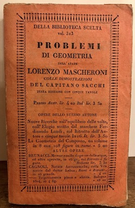 Problemi di geometria. colle dimostrazioni del capitano Sacchi