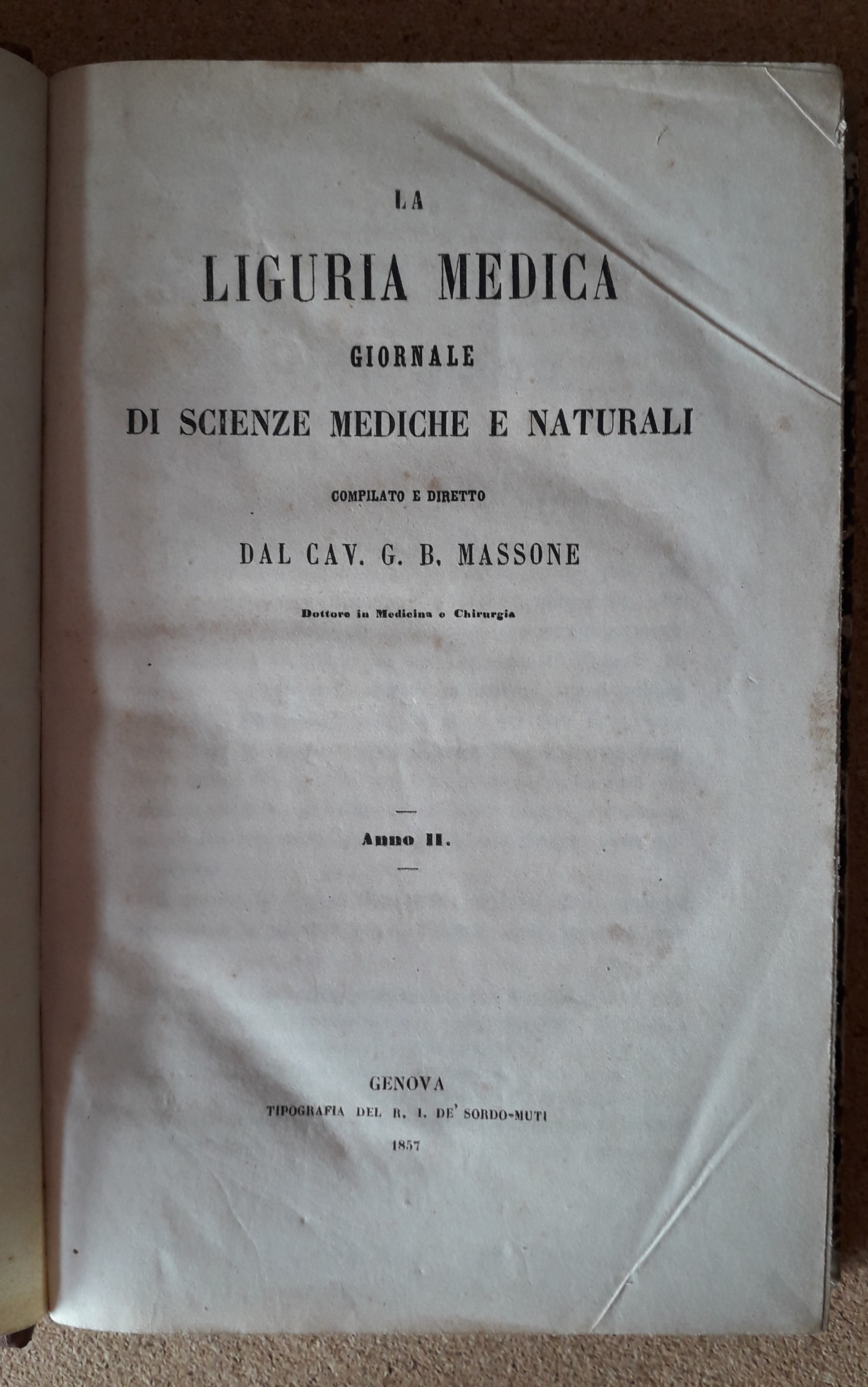 Liguria medica Giornale di Scienze mediche e naturali - Anno …