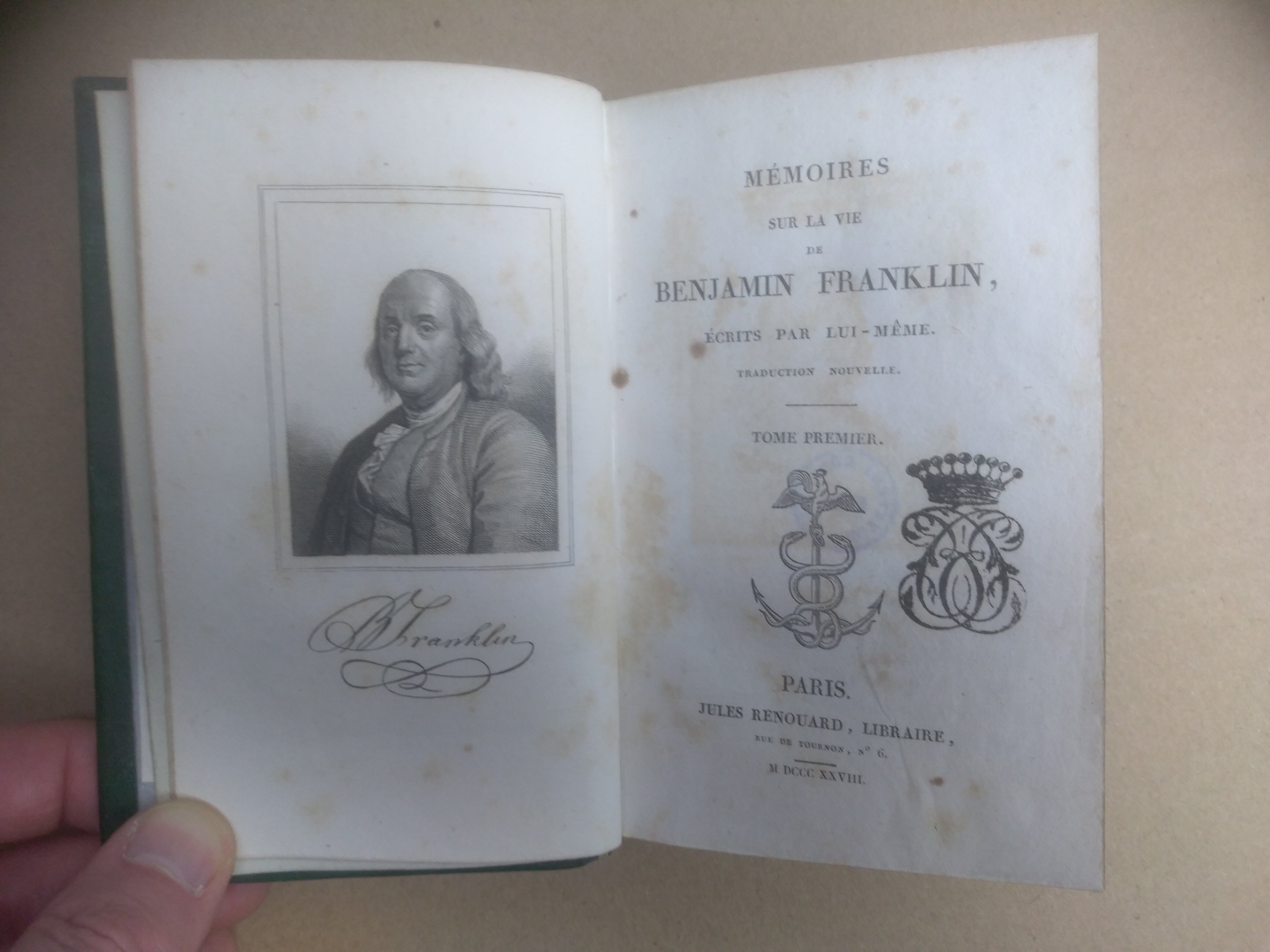 MÉMOIRES SUR LA VIE DE BENJAMIN FRANKLIN, écrits par lui-même. …