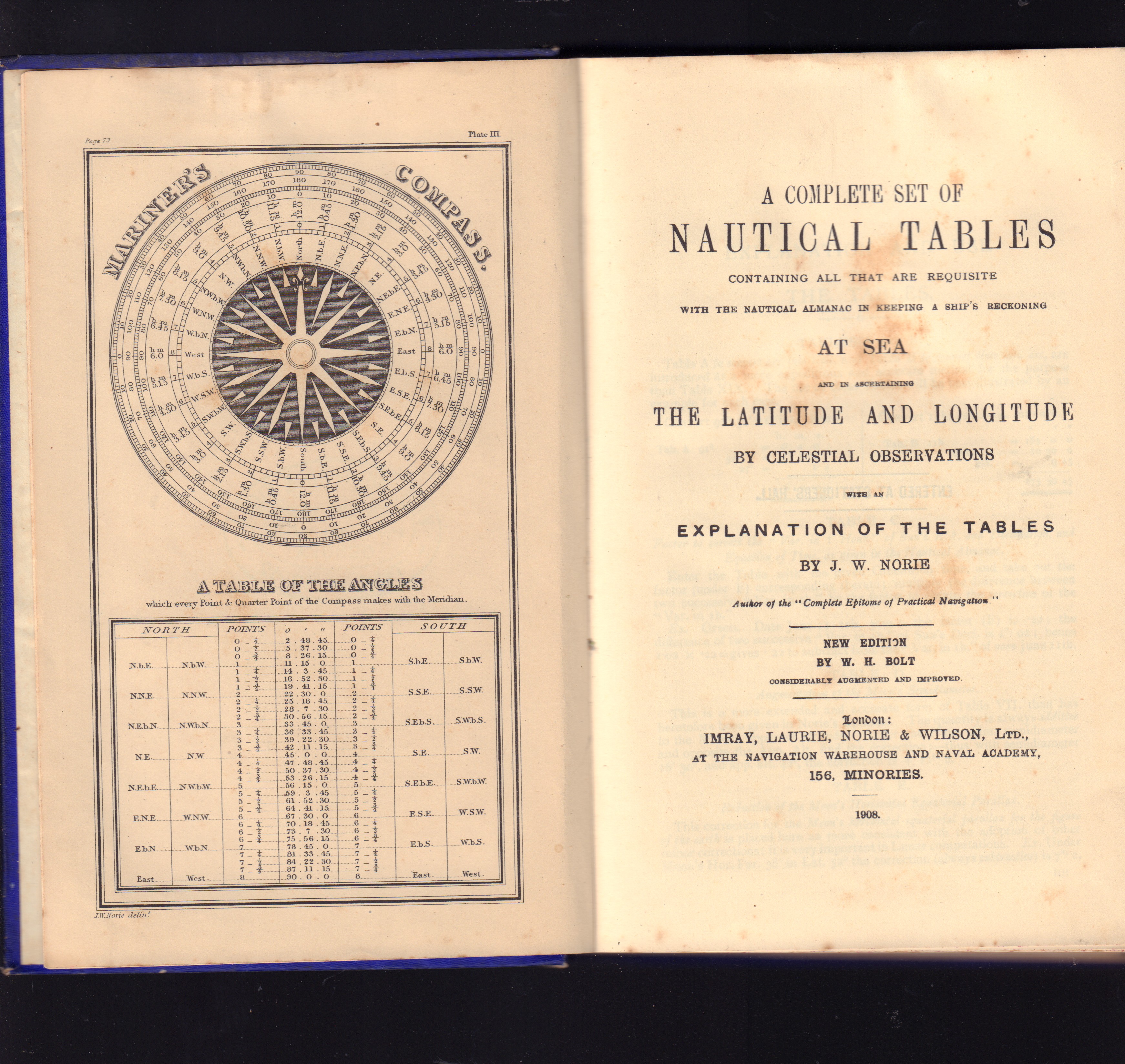 A complete set of Nautical Tables containing all that requisite …