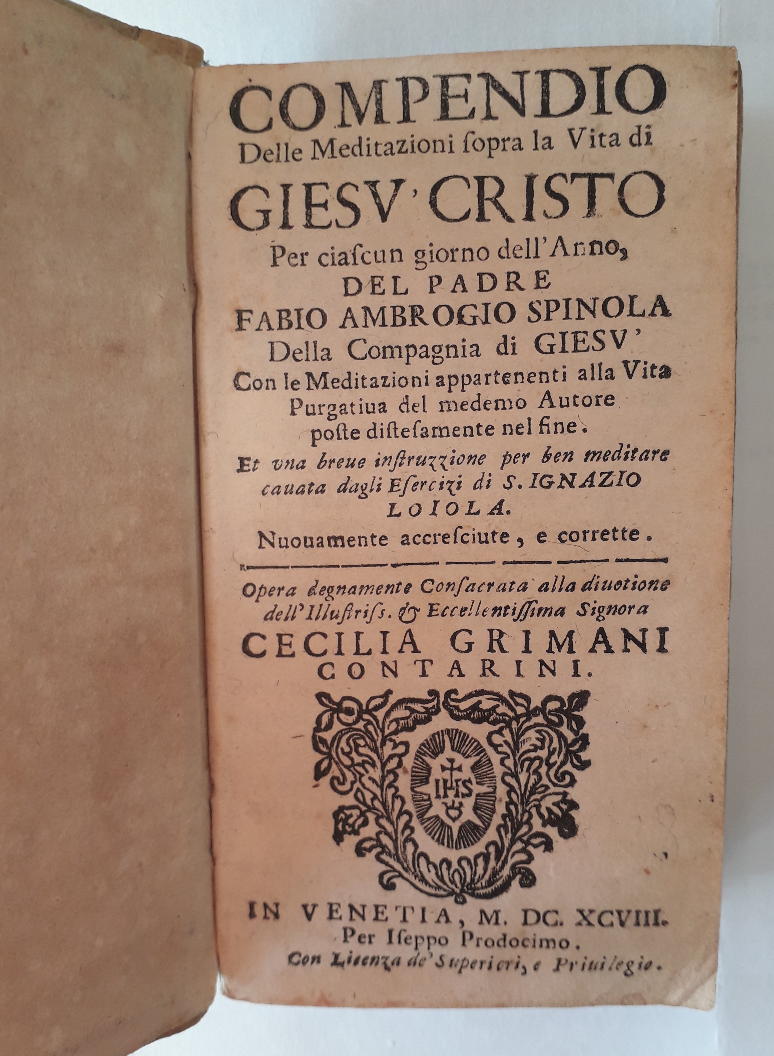 Compendio Delle Meditazioni sopra la Vita di Giesu Cristo Per …