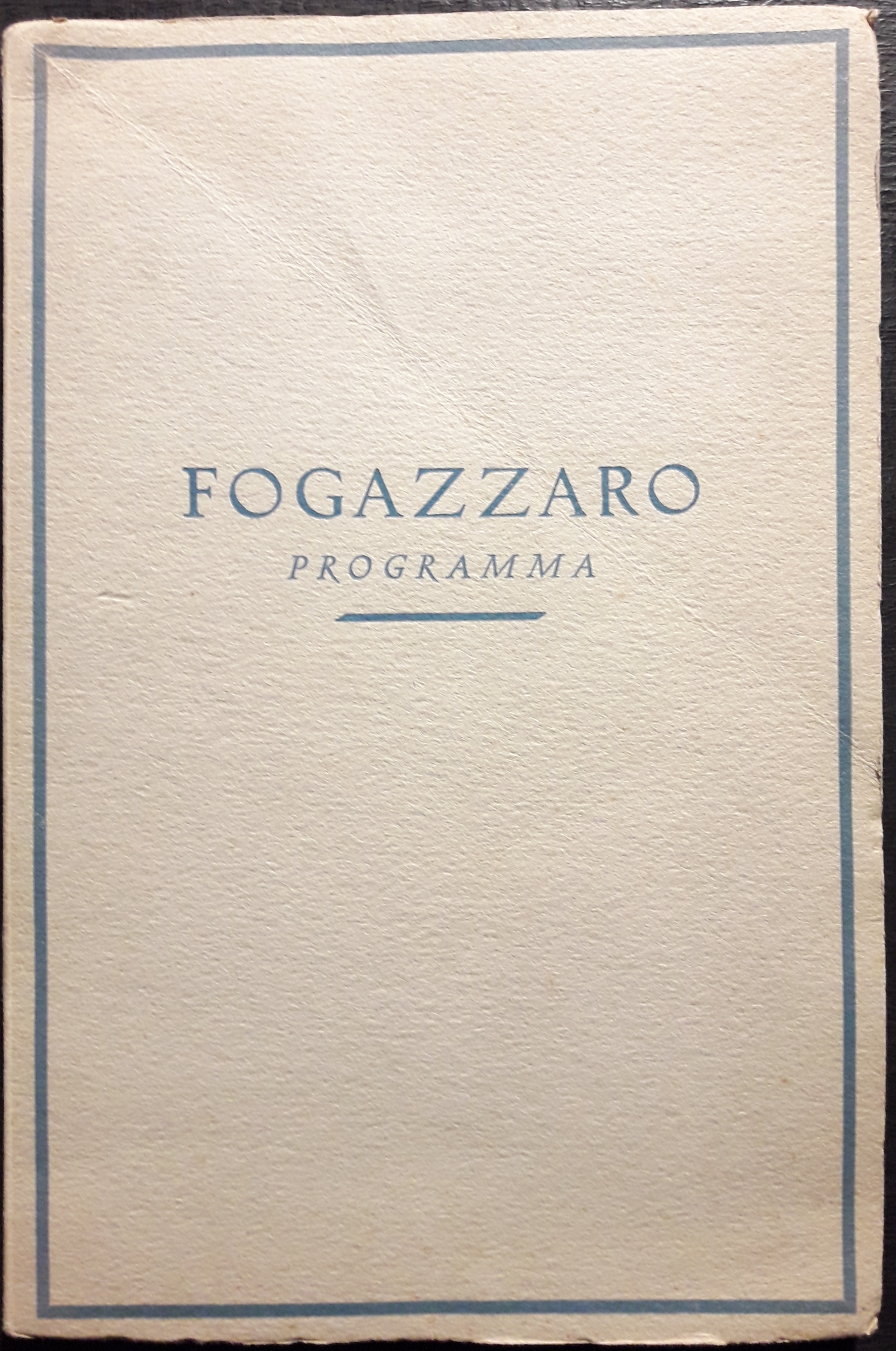 Fogazzaro. Programma