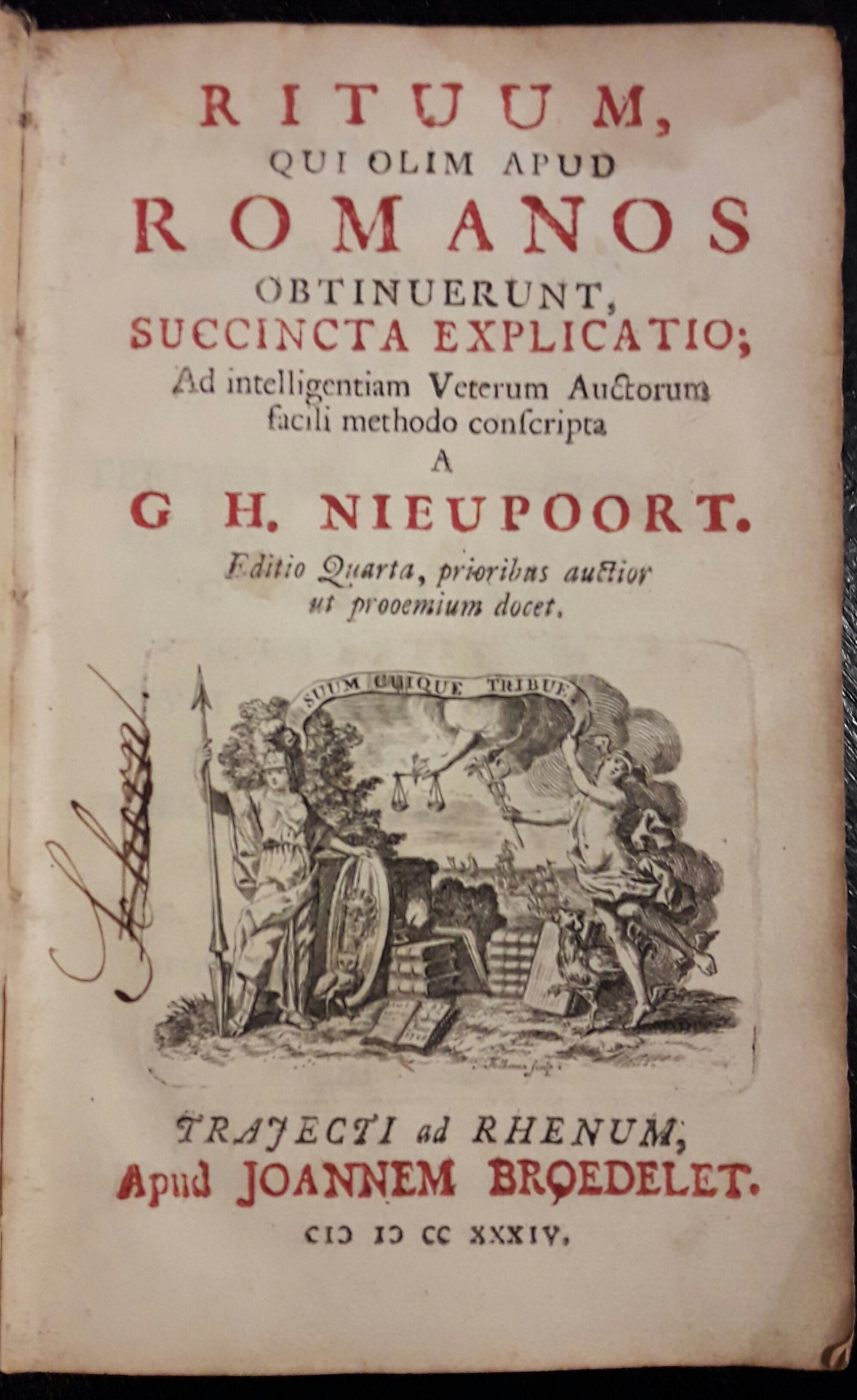 Rituum, qui olim apud Romanos obtinuerunt, succinta Explicatio… Editio Quarta, …