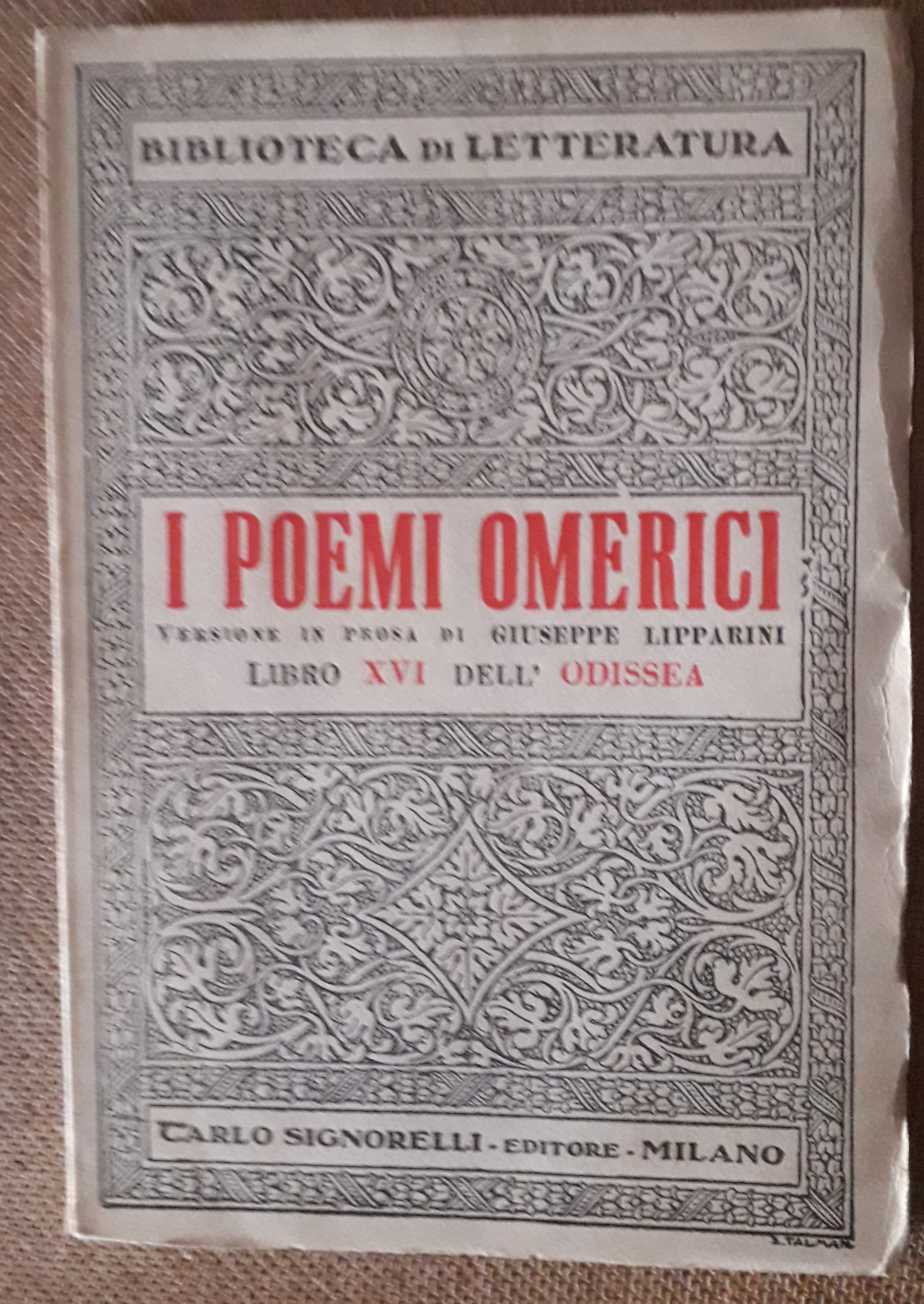 I Poemi omerici Libro XVI dell'Odissea