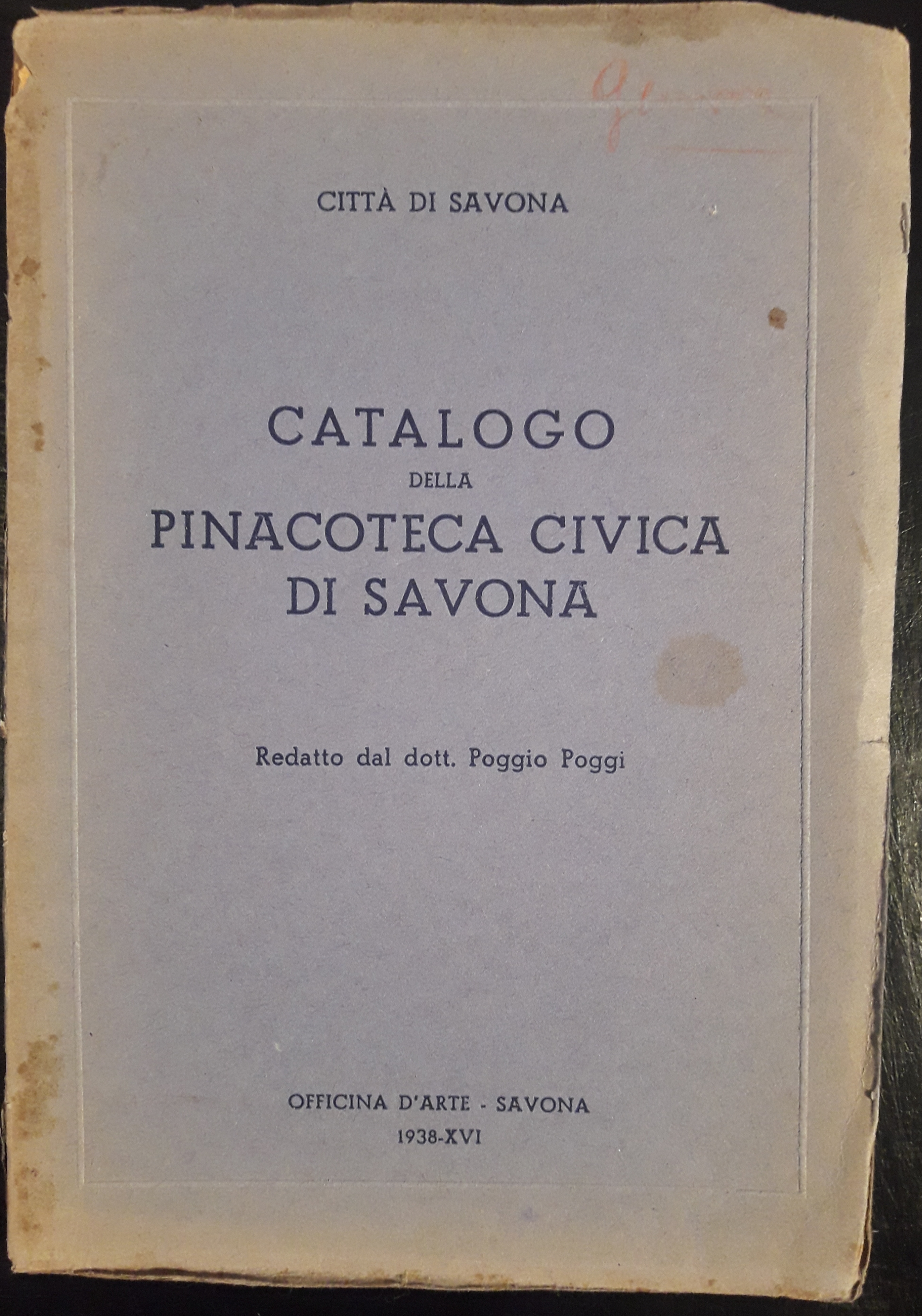 Catalogo della Pinacoteca Civica di Savona