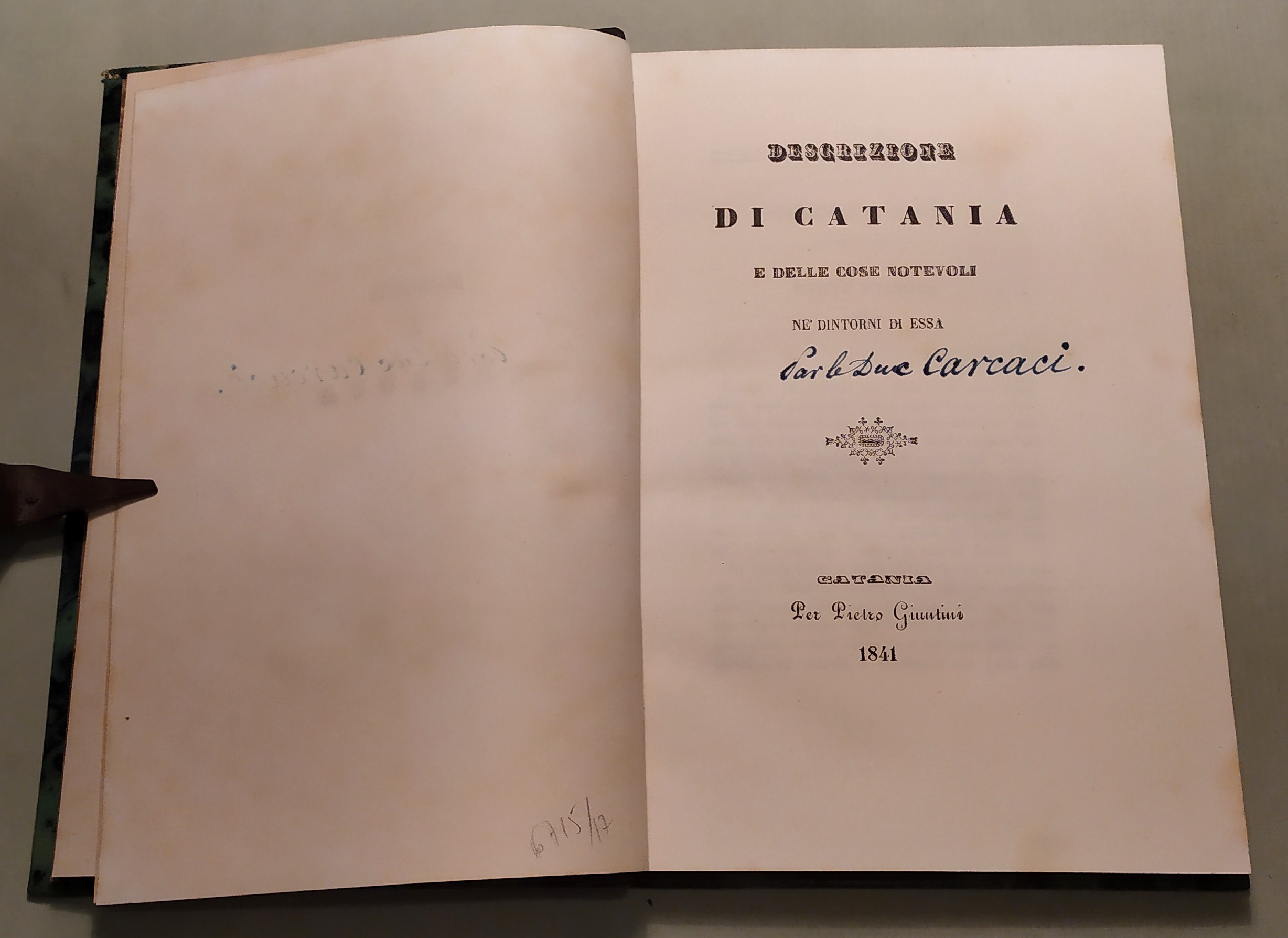 Descrizione di Catania e delle cose notevoli ne’ dintorni di …