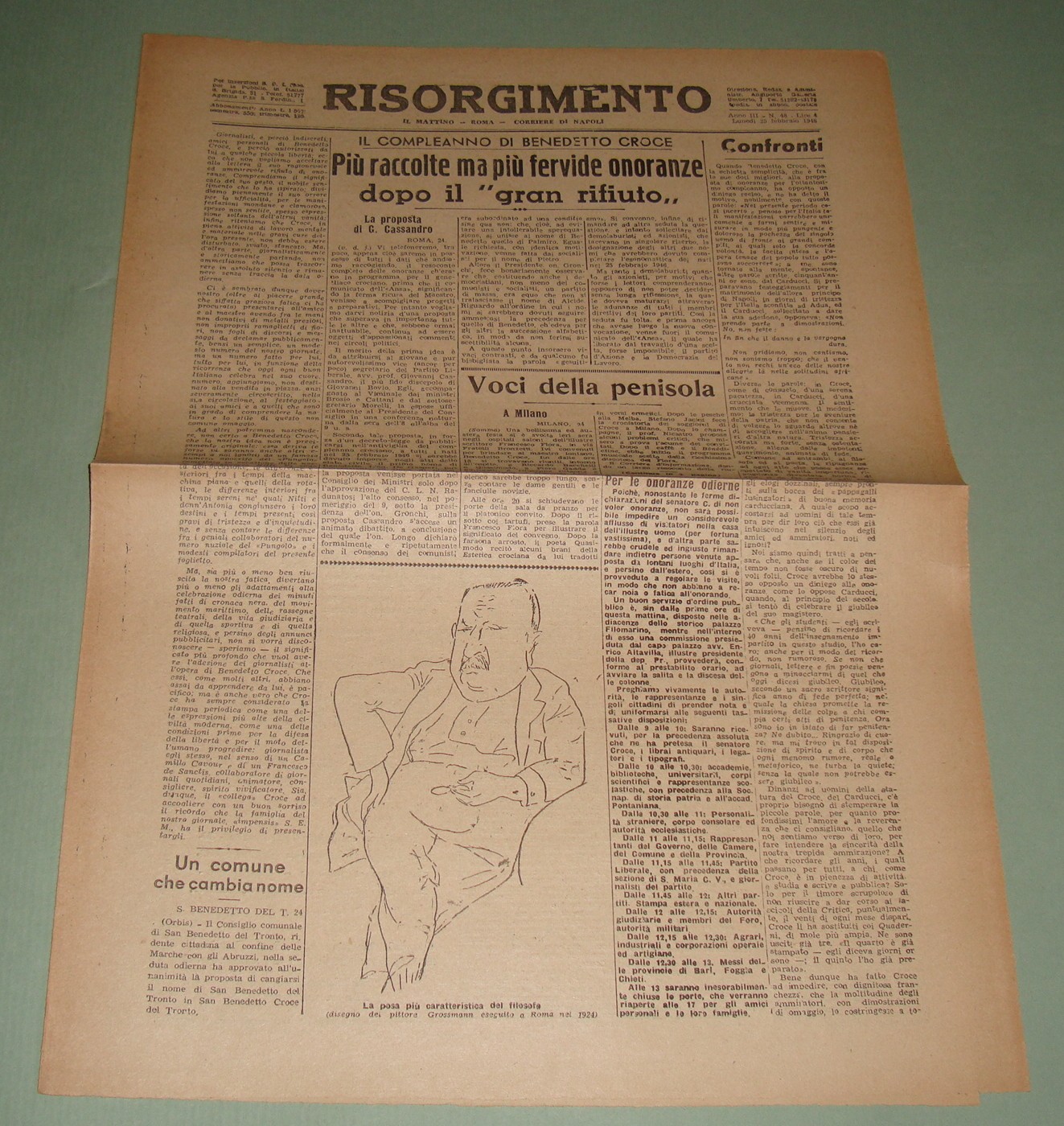 Risorgimento del 25 Febbraio 1946.