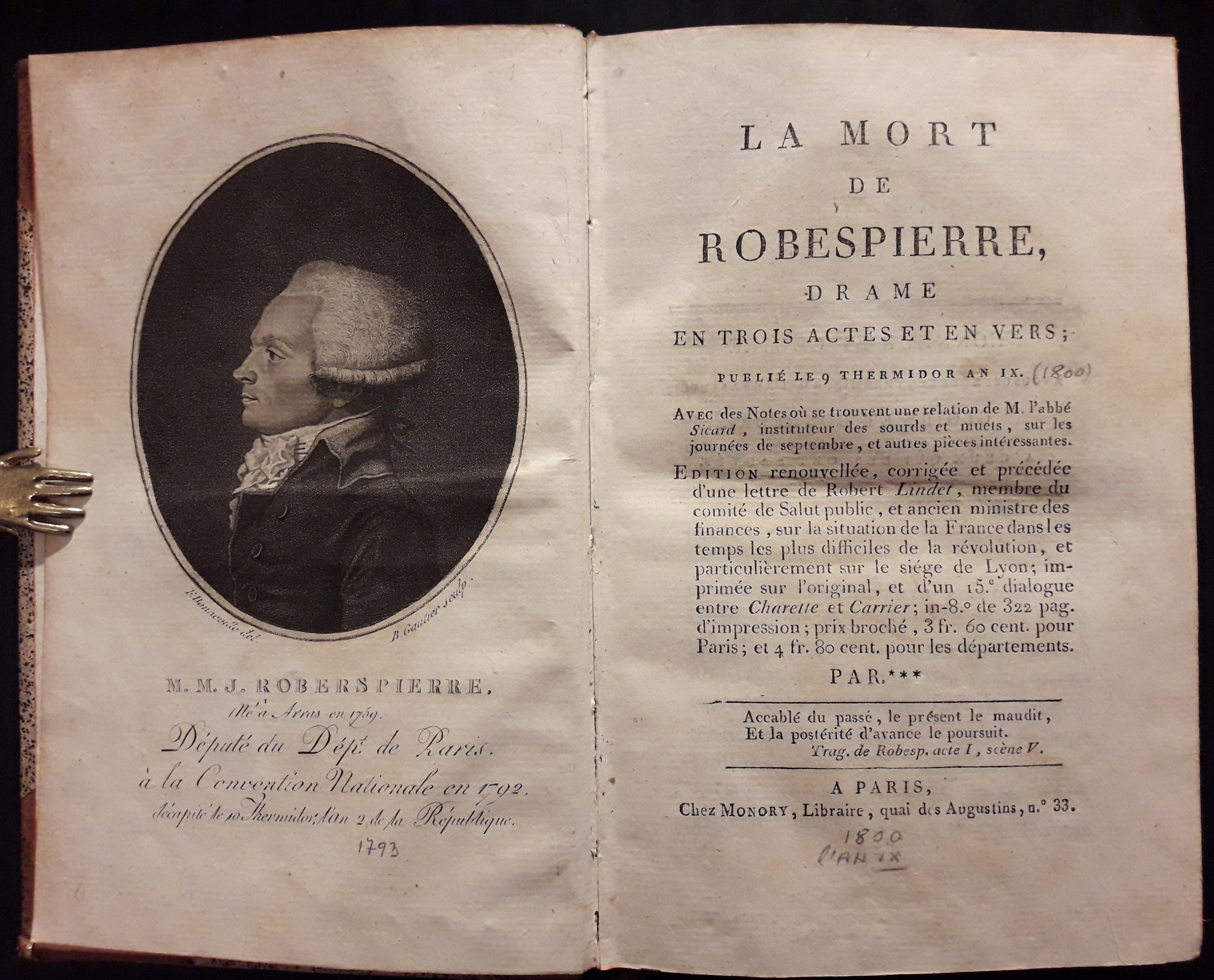 La mort de Robespierre. Edition renouvellée, corrigée et précédée d'une …