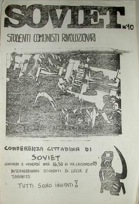 Soviet n. 10. Studenti comunisti rivoluzionari. Conferenza cittadina di Soviet. …