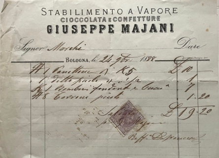Stabilimento a Vapore Cioccolata e Confetture Giuseppe Majani.