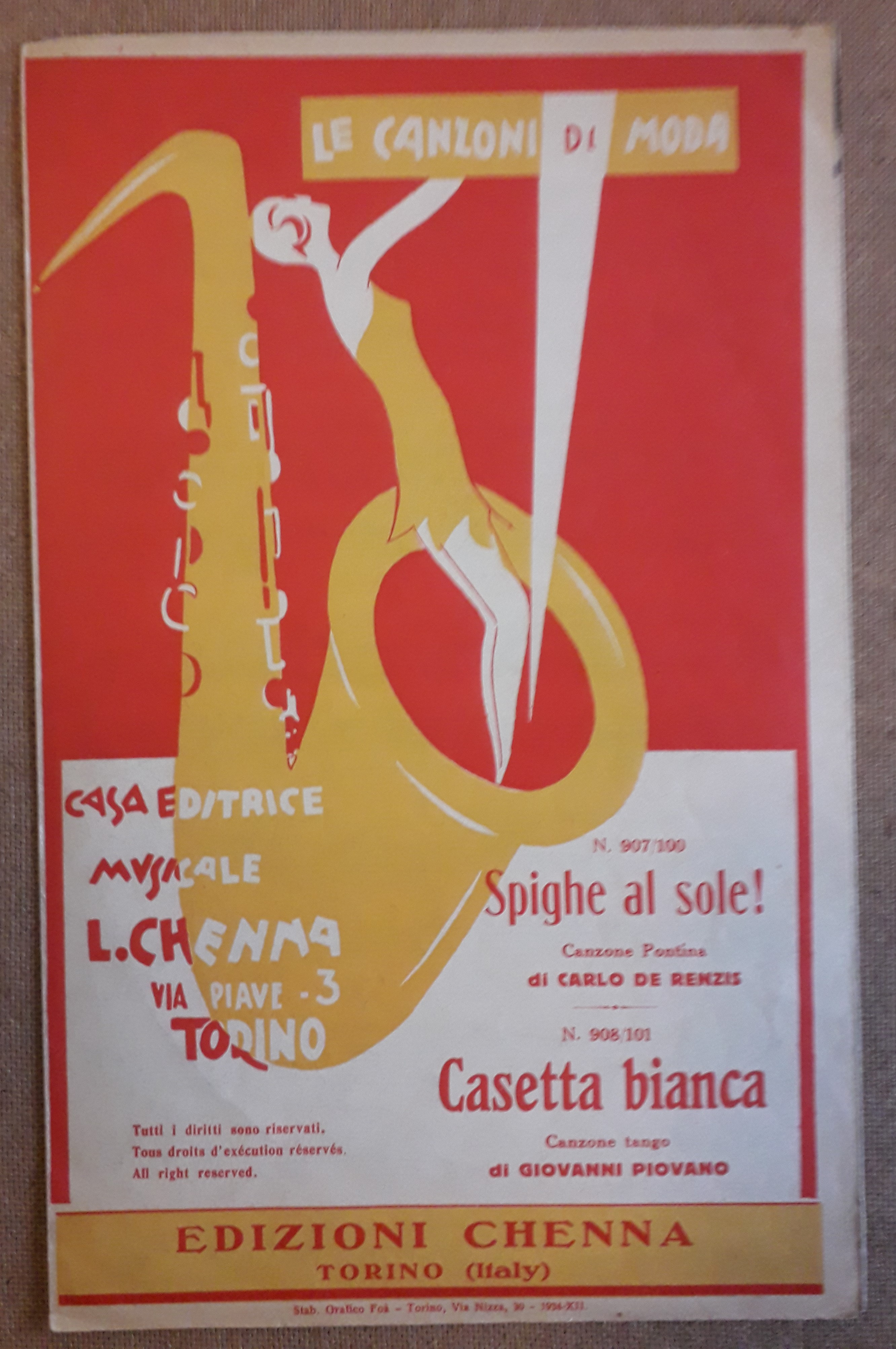 Spighe al Sole! Canzone Pontina N. 907/100 – Casetta bianca …