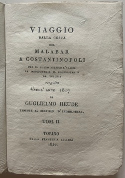 VIAGGIO dalla costa del MALABAR a COSTANTINOPOLI per il Golfo …