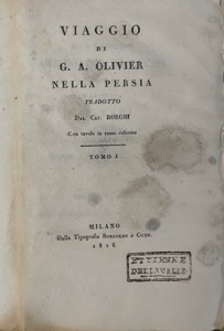 VIAGGIO di G. A. Olivier nella PERSIA. Tradotto dal Cav. …