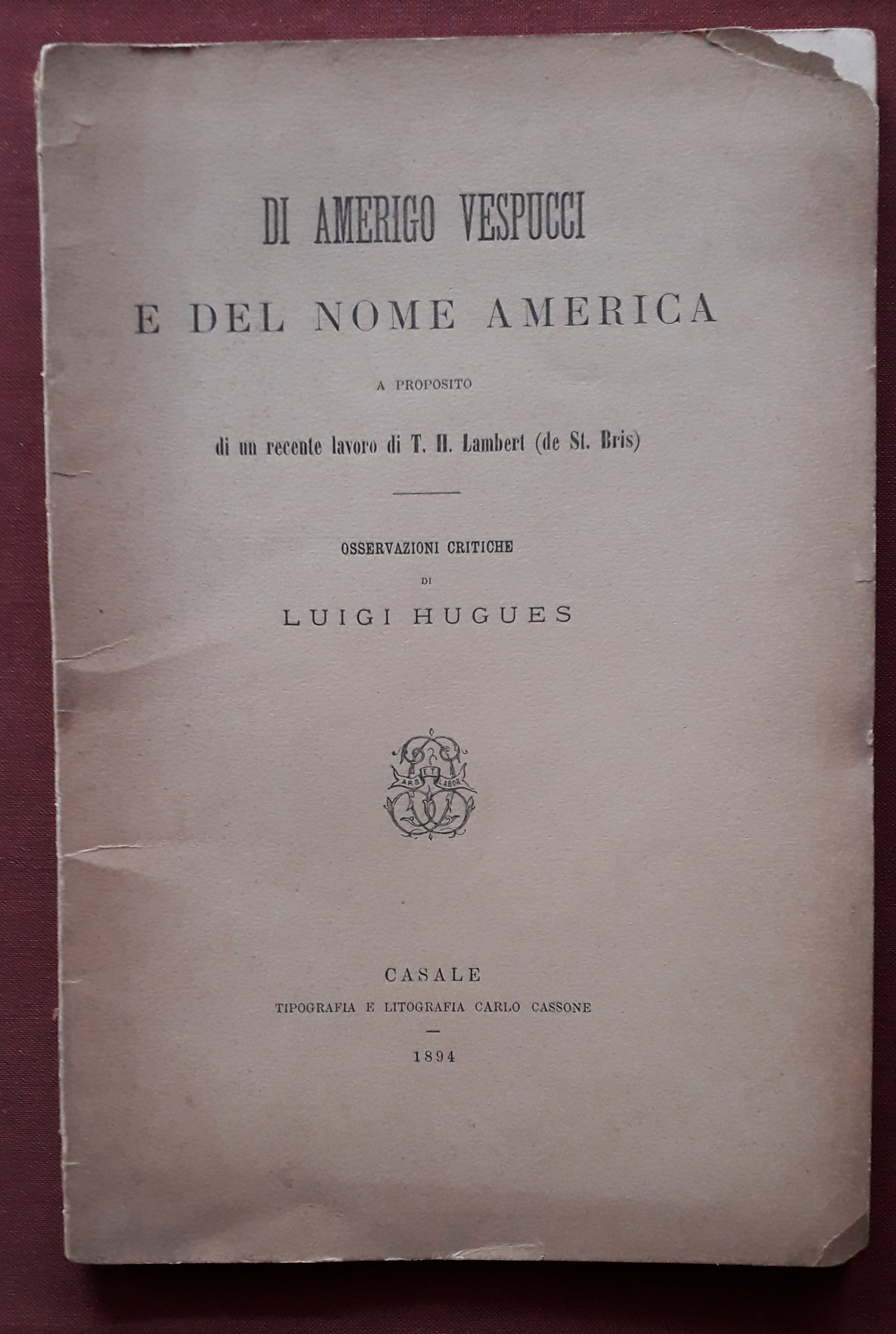 Di Amerigo Vespucci e del nome America a proposito di …