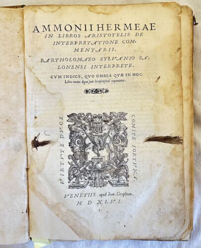 AMMONII HERMEAE IN LIBROS ARISTOTELIS DE INTERPRETATIONE COMMENTARII - IN …