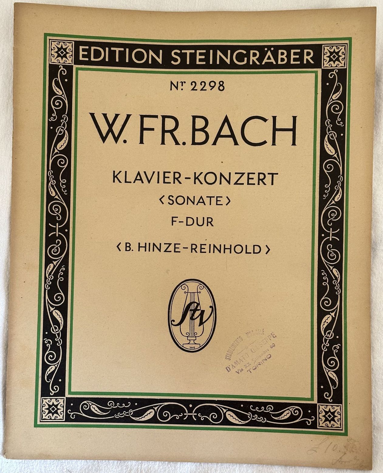 KONZERT IN F DUR (SONATE) FUR ZWEI KLAVIERE ALLEIN NEUE …