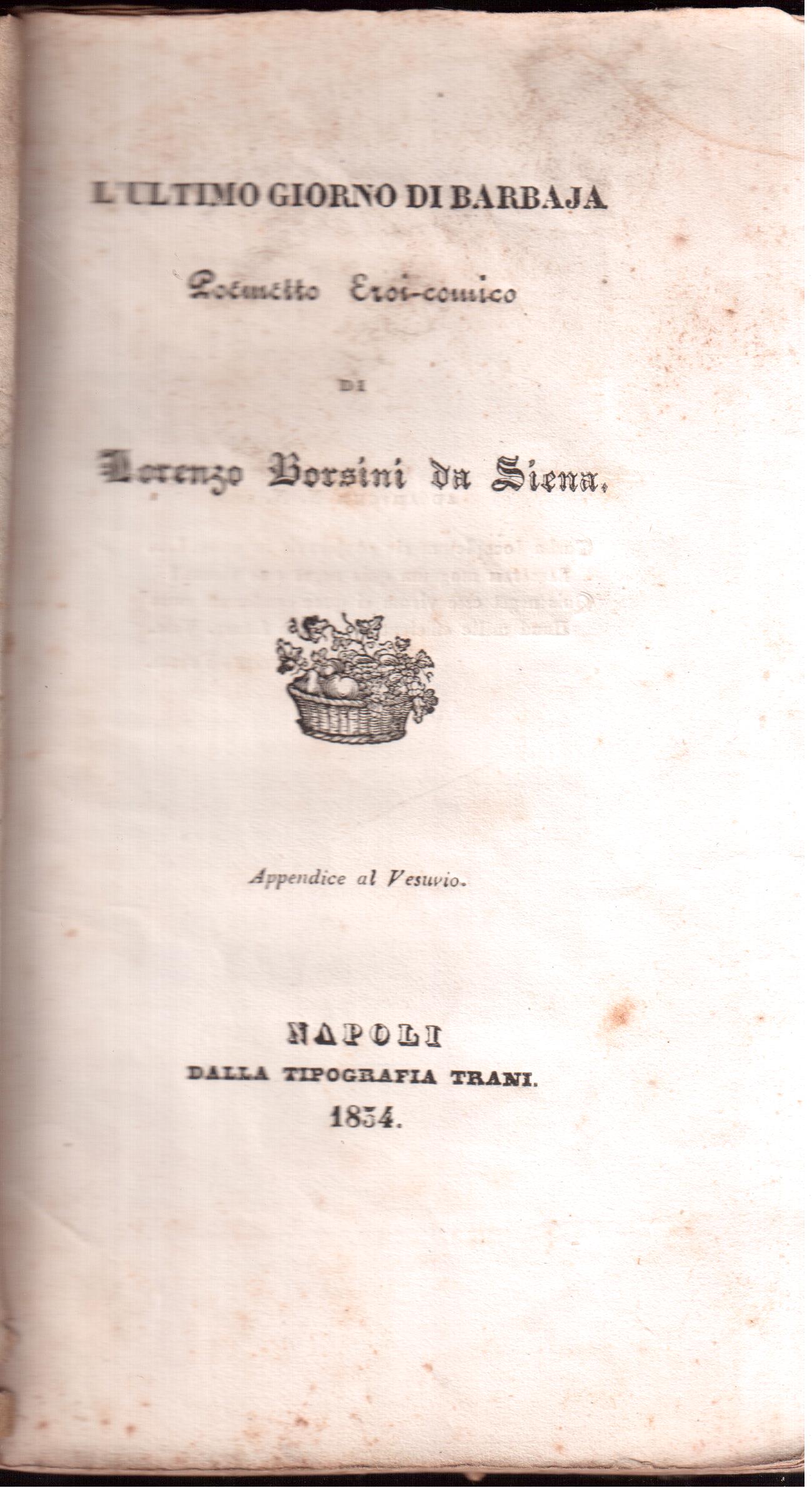 L'ultimo giorno di Barbaja Poemetto eroi - comico