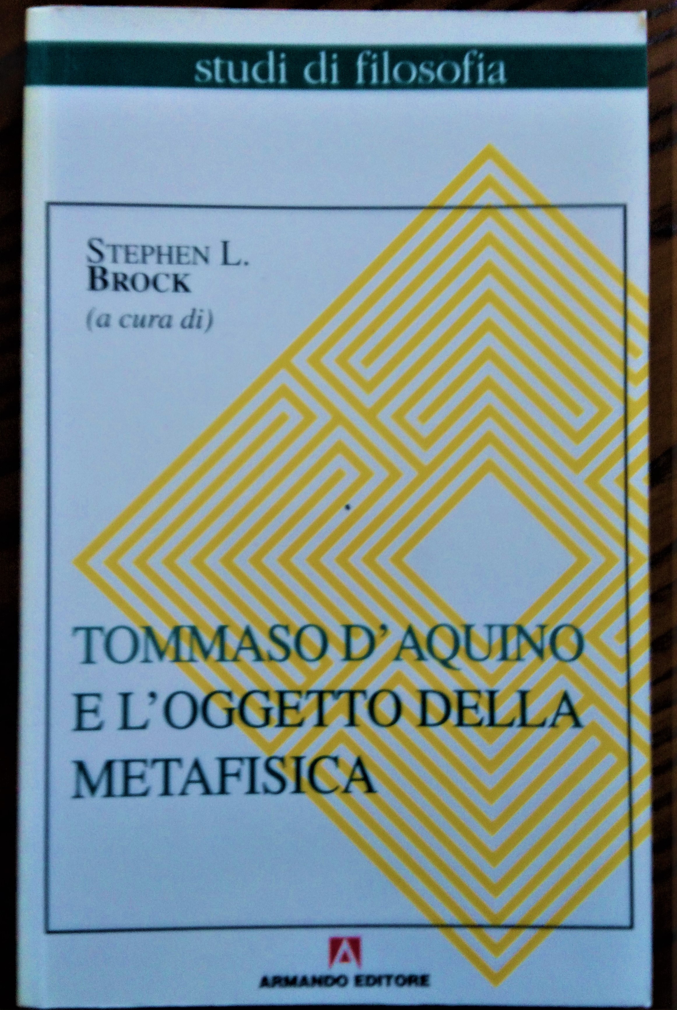 Tommaso d'Aquino e l'oggetto della metafisica.