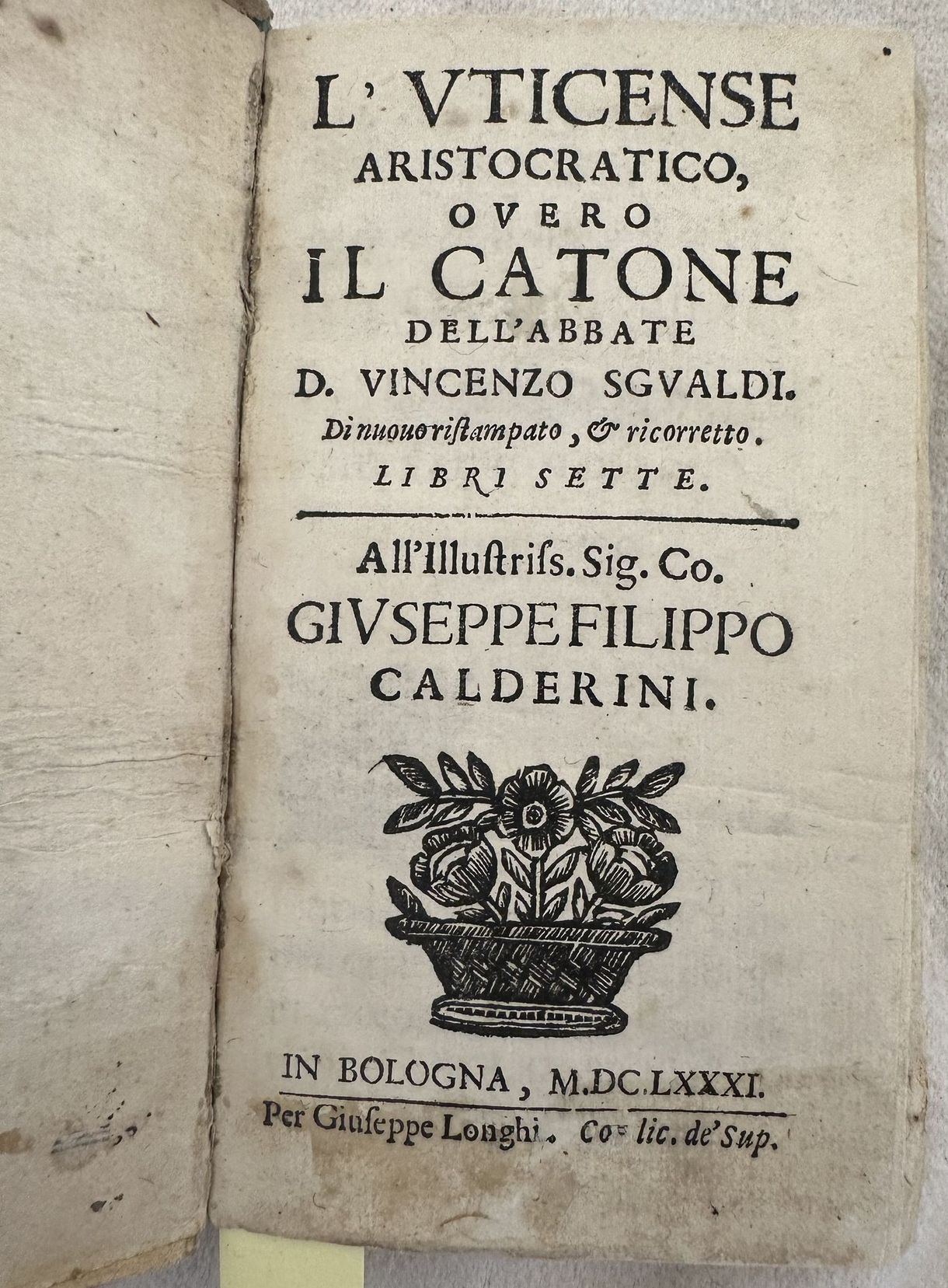 L'UTICENSE ARISTOCRATICO OVERO IL CATONE