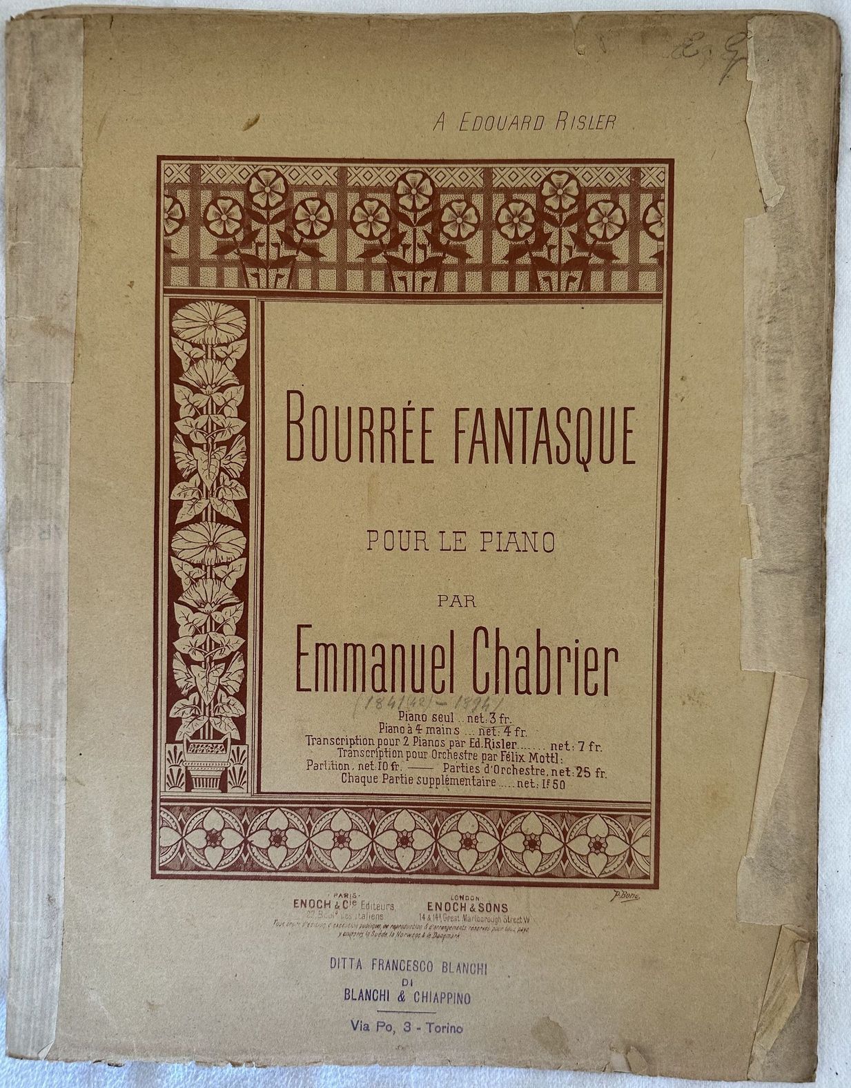 BOURREE FANTASQUE POUR LE PIANO