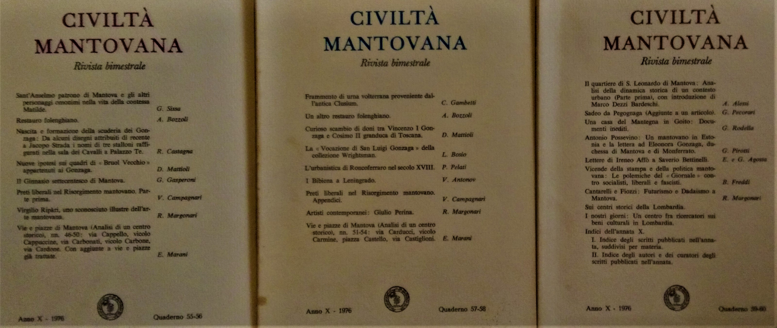 Civiltà Mantovana. Rivista Bimestrale Anno X, quaderni N. 55 - …