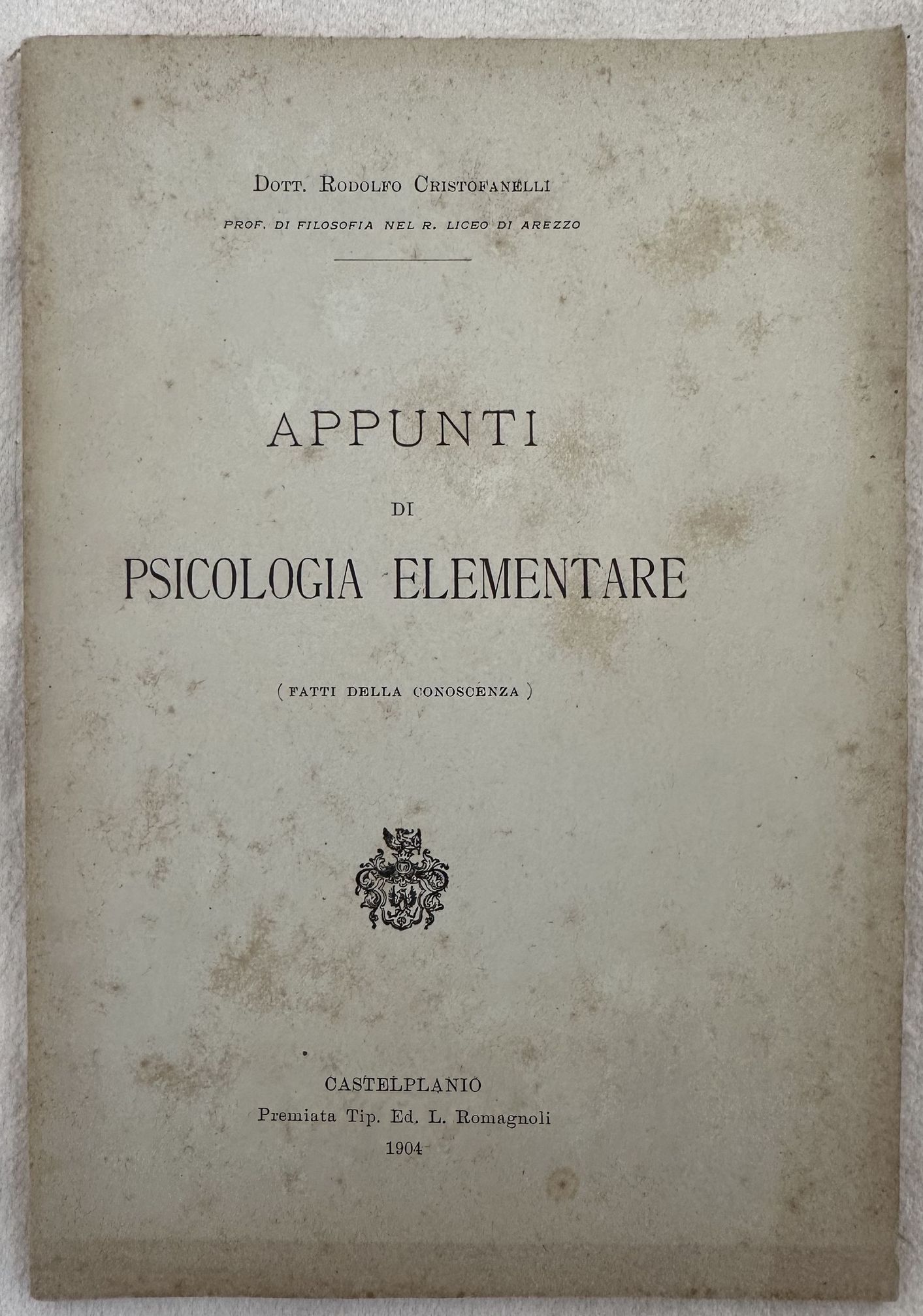 APPUNTI DI PSICOLOGIA ELEMENTARE