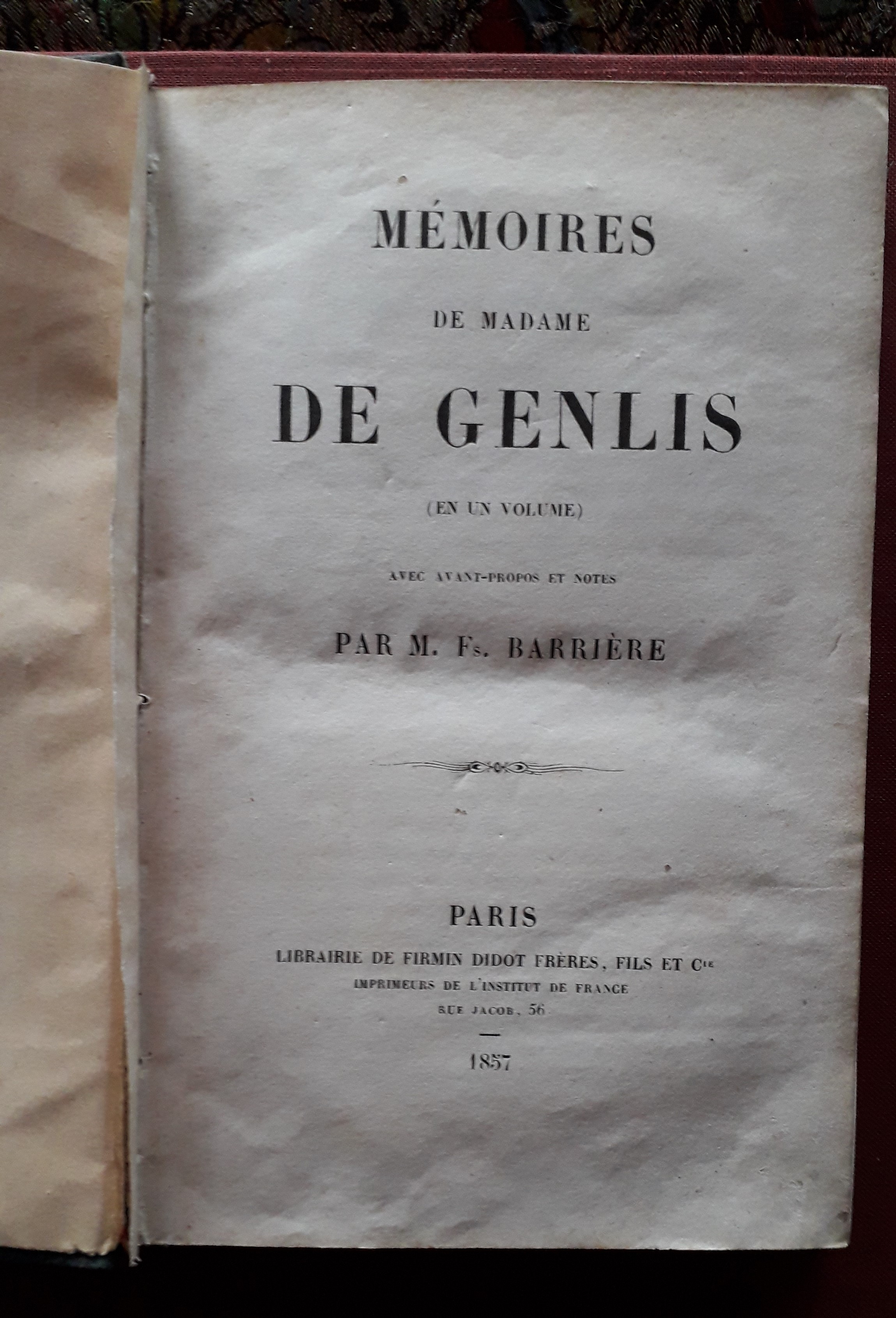 Mémoires de Madame de Genlis avec avant-propose et notes par …