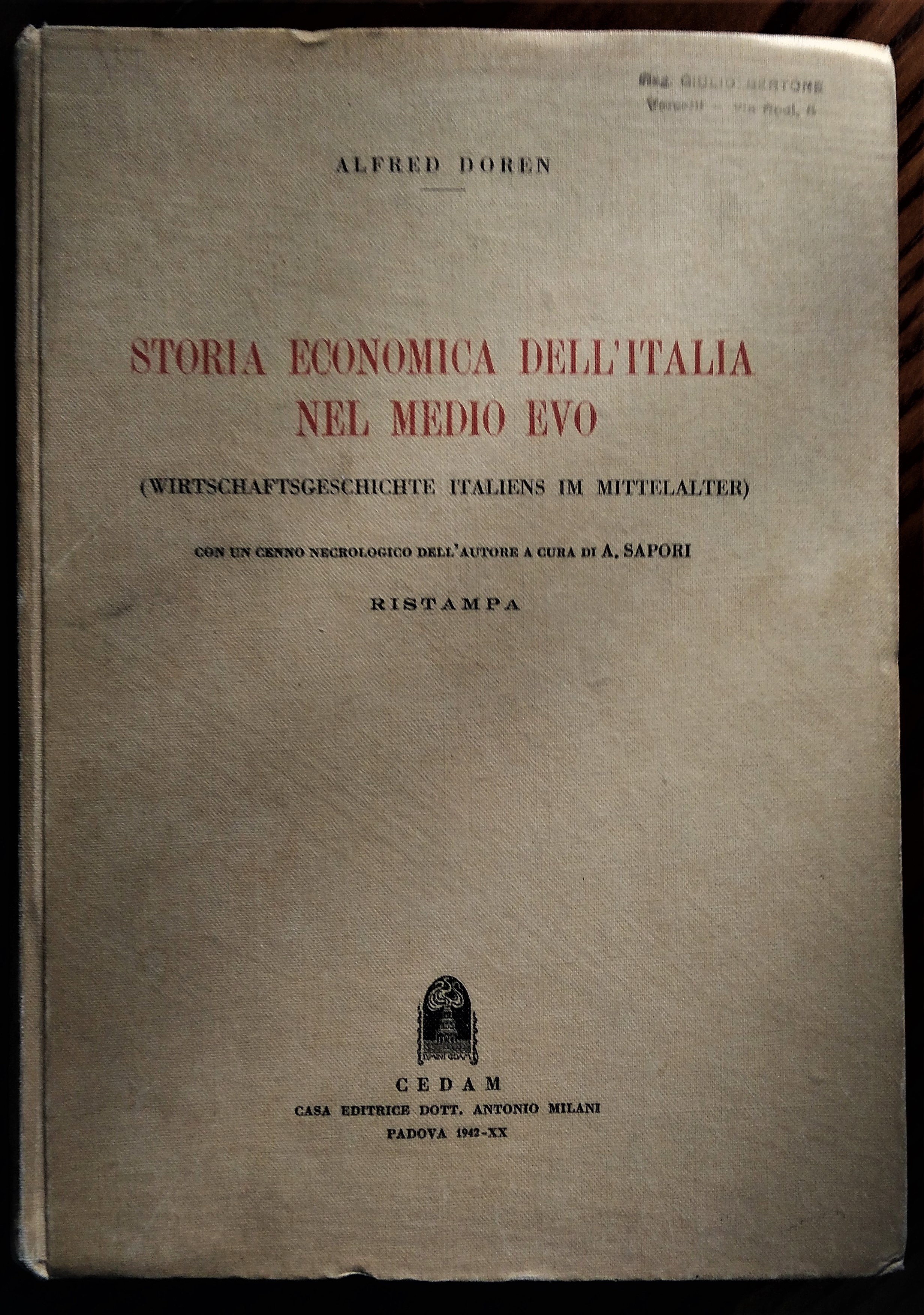 Storia economica d' Italia nel Medio Evo. Con un cenno …