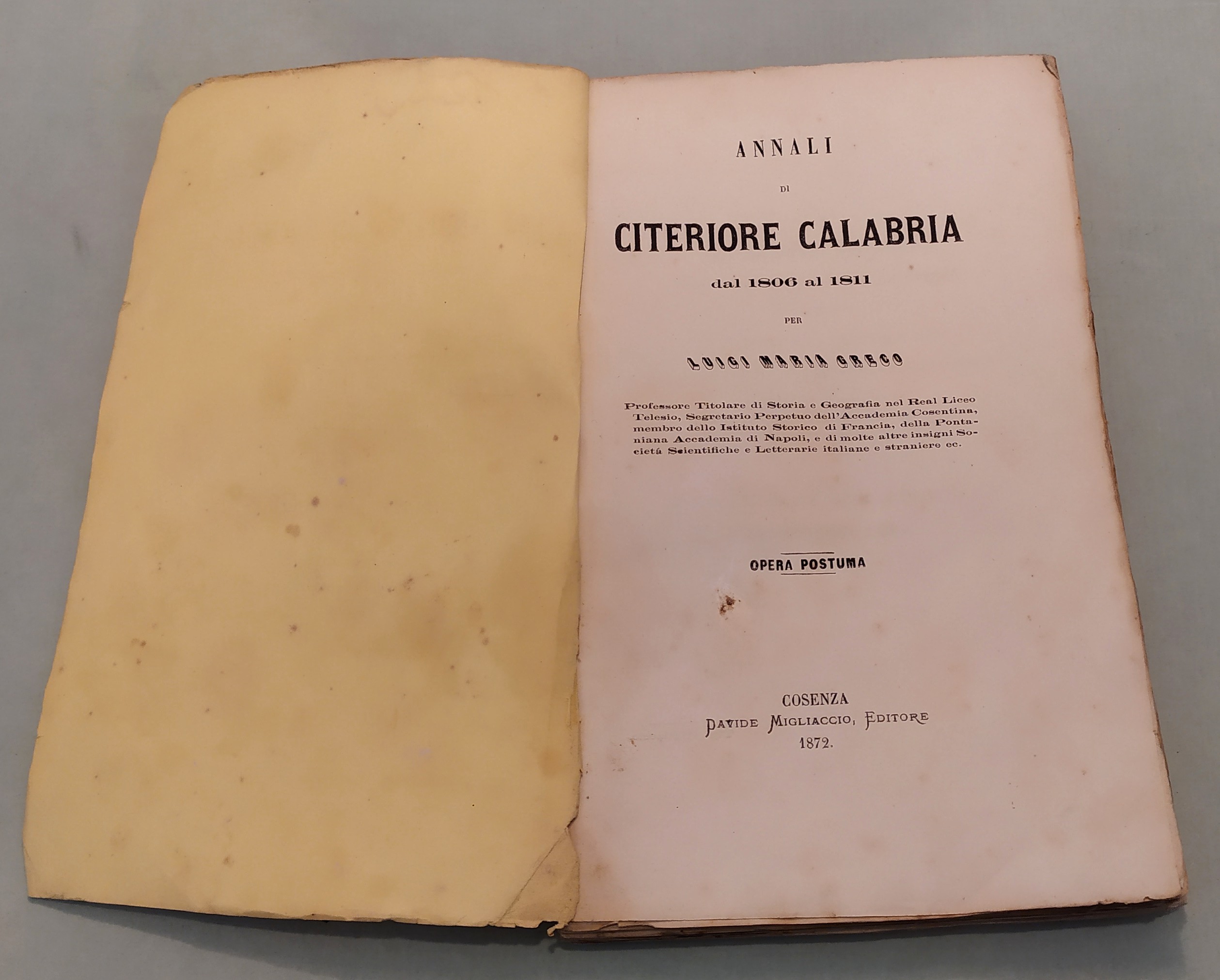 Annali di Citeriore Calabria dal 1806 al 1811.