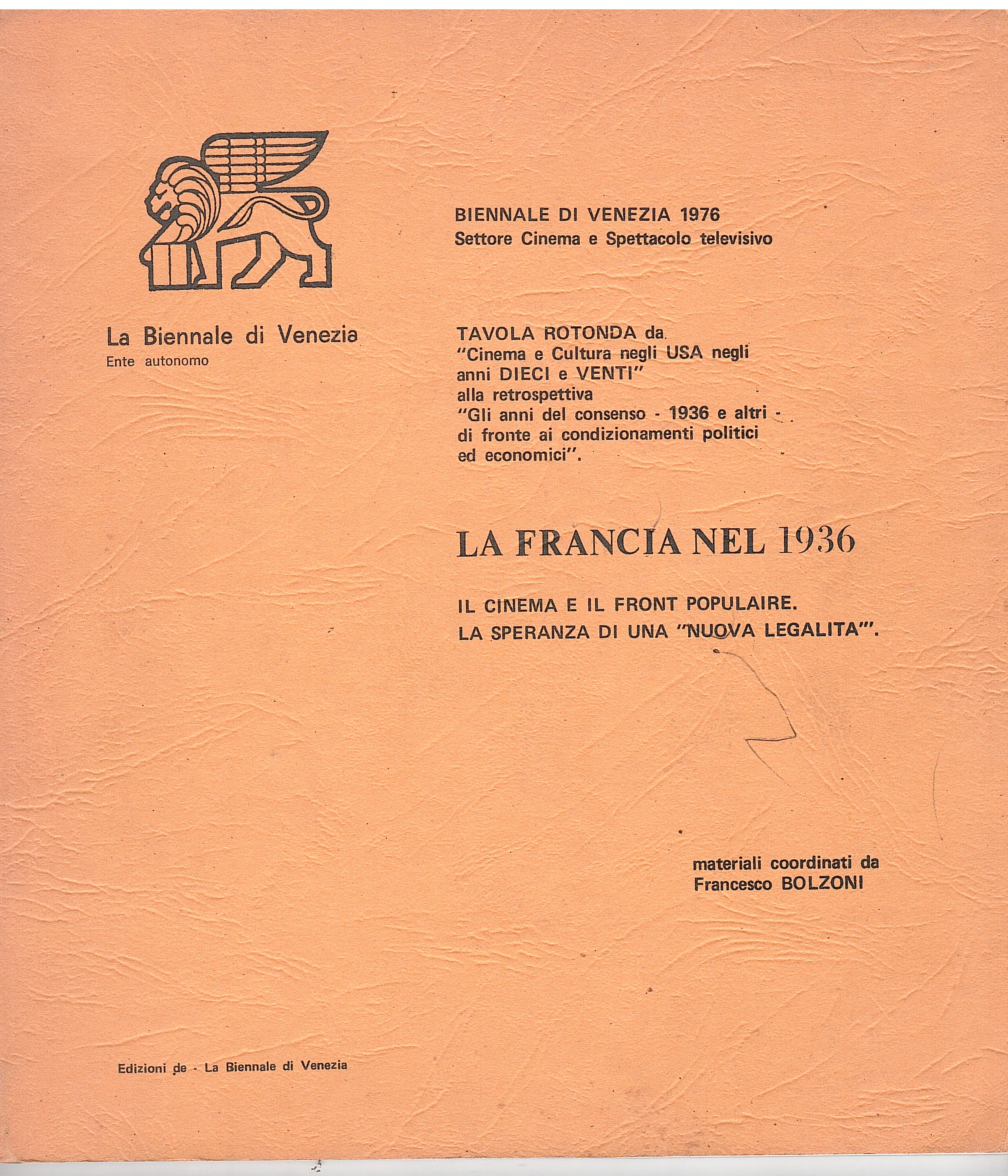 LA FRANCIA NEL 1936. IL CINEMA E IL FRONT POPULAIRE. …