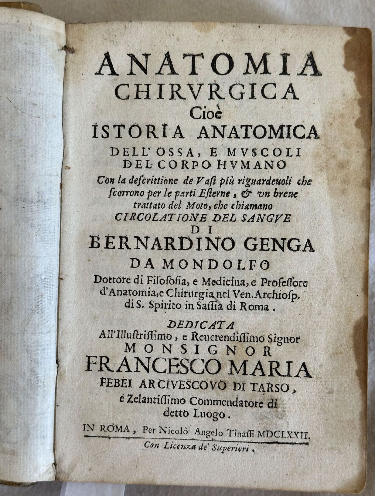 ANATOMIA CHIRURGICA CIOE ISTORIA ANATOMICA DELL'OSSA E MUSCOLI DEL CORPO …