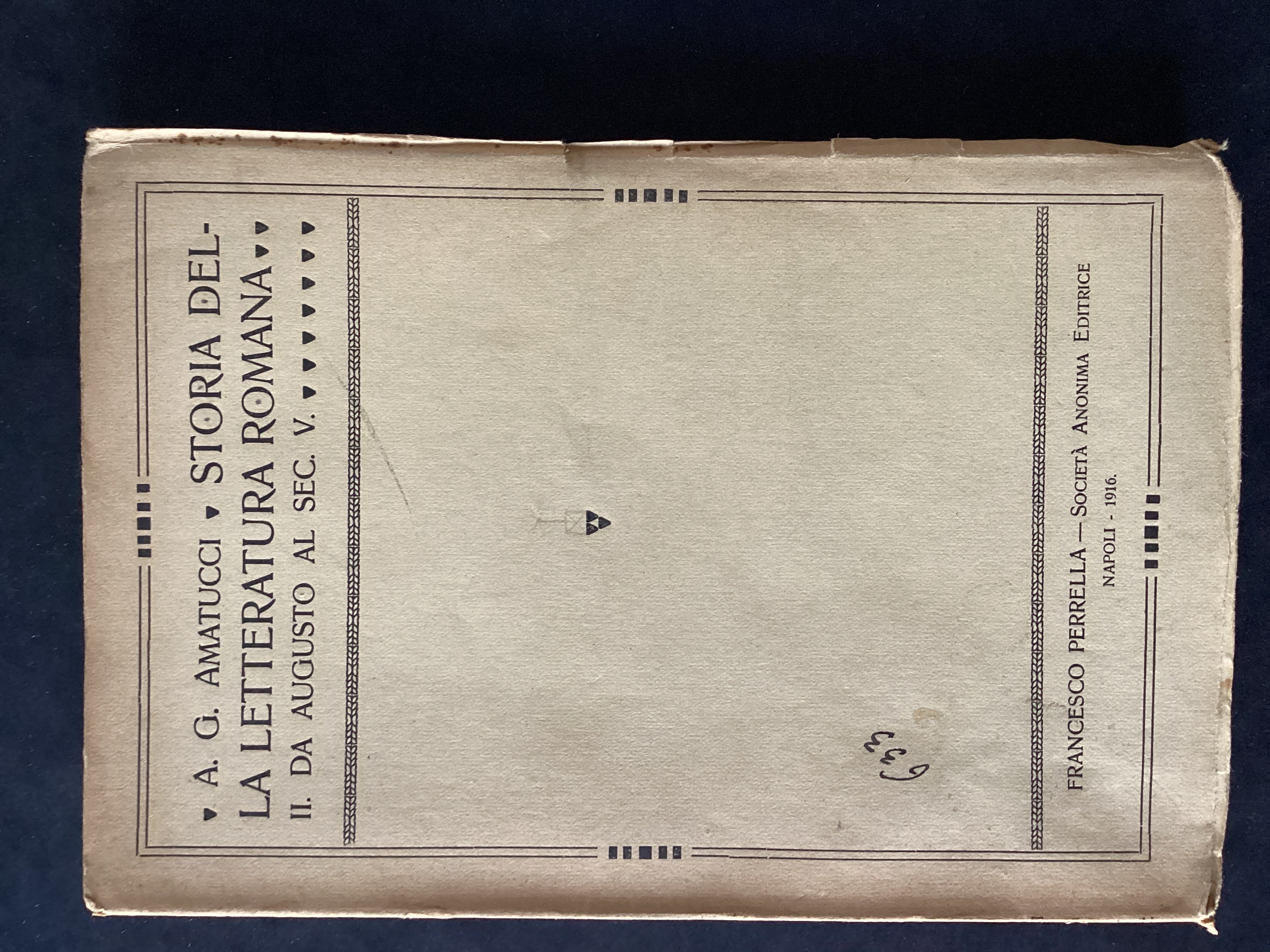 Storia della letteratura romana. Da Augusto al sec. V