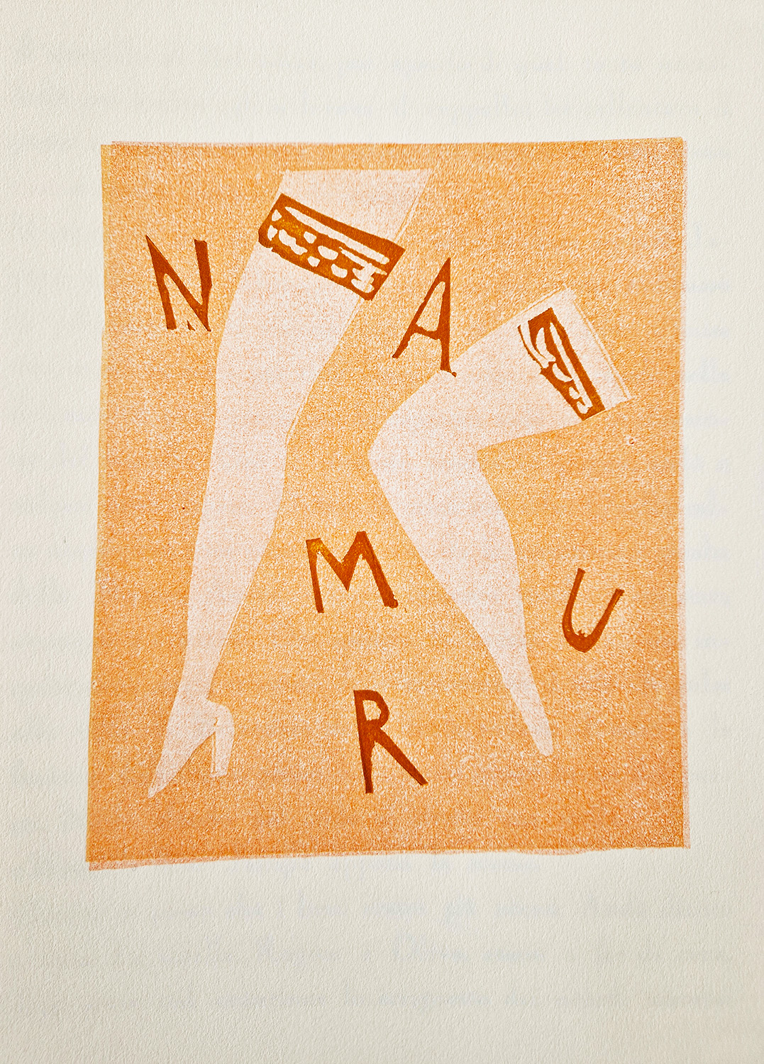 La gamba della Namur. Linoleum di Alberto Manfredi.