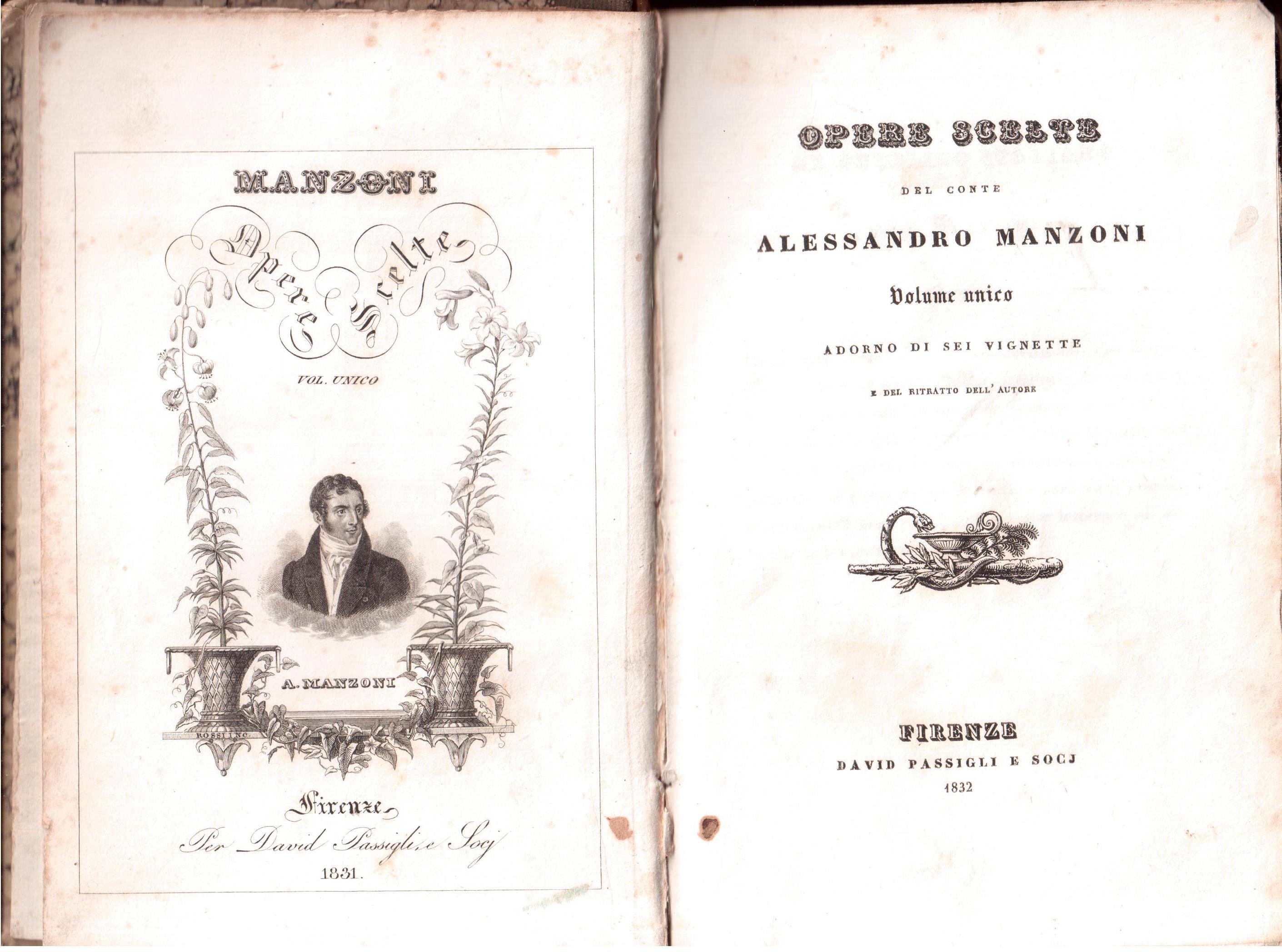 Opere scelte del conte Alessandro Manzoni- Volume unico