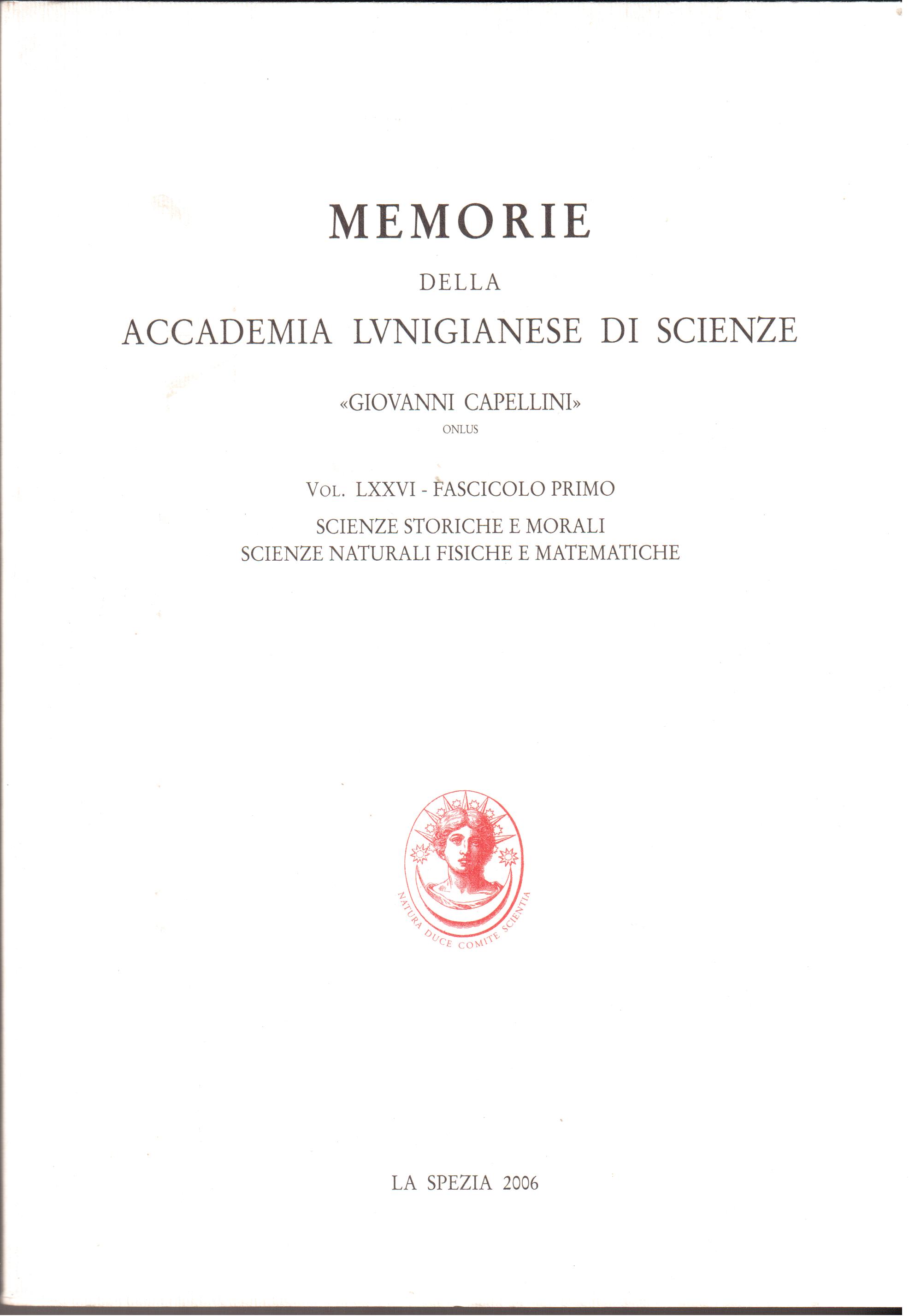 Memorie della Accademia Lunigianese di Scienze " Giovanni Cappellini " …
