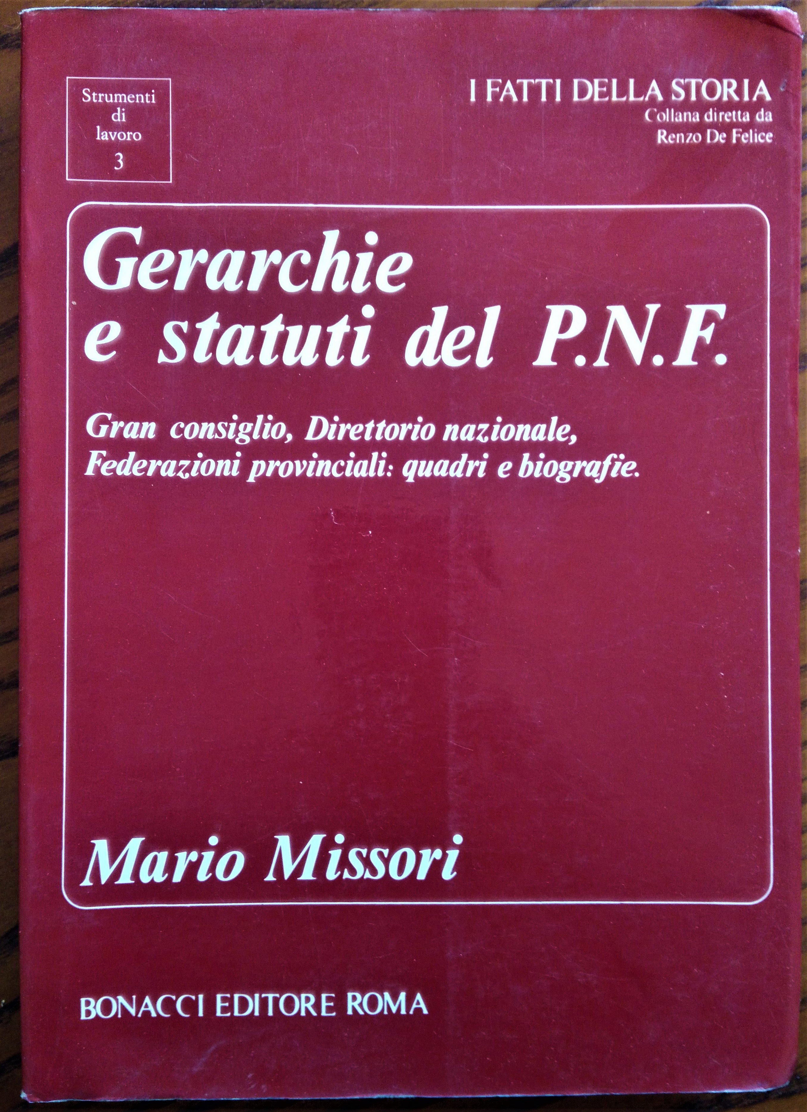 Gerarchie e statuti del P.N.F. Gran Consiglio, Direttorio nazionale, Federazioni …