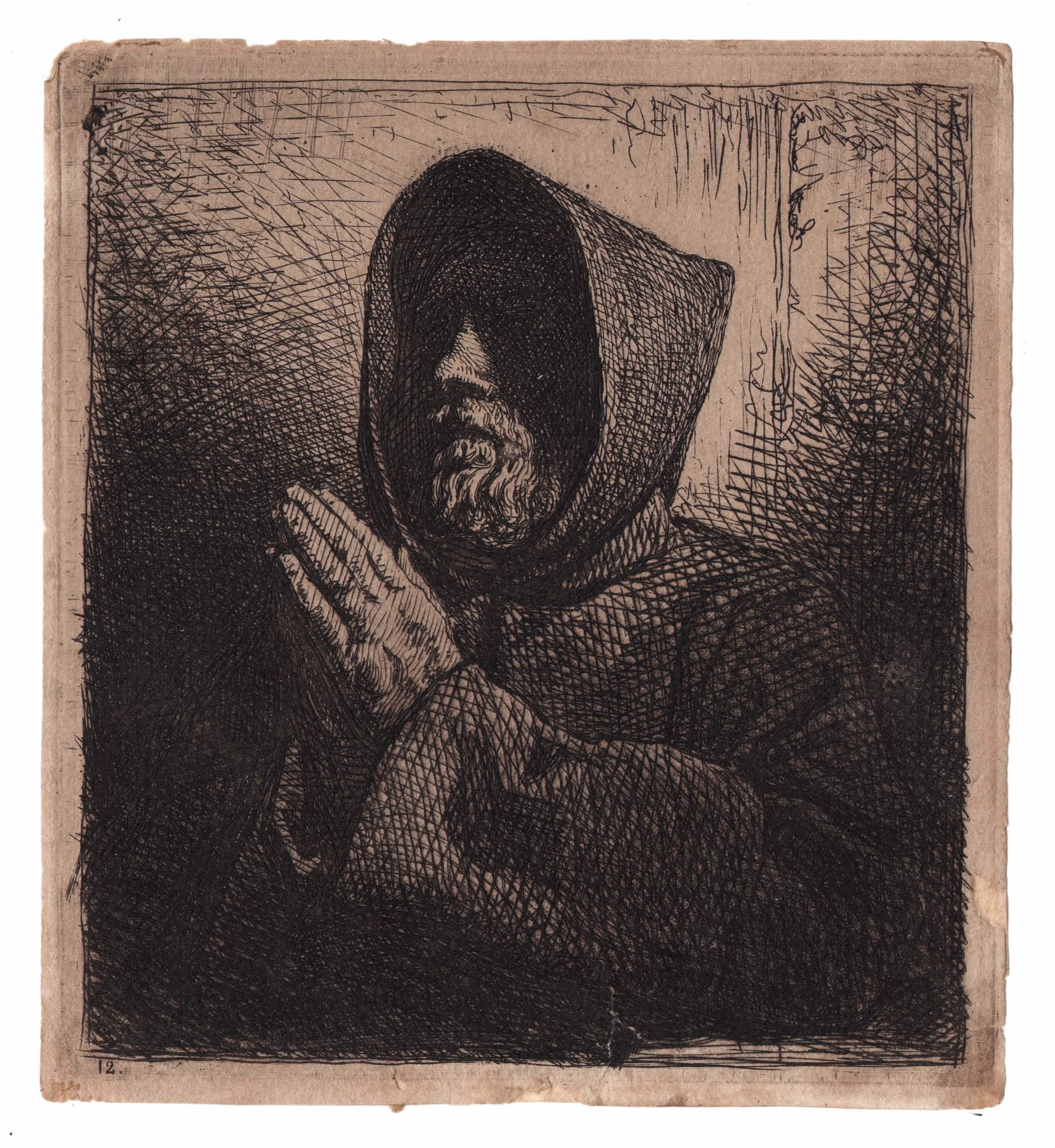 Testa di monaco in preghiera, 1845