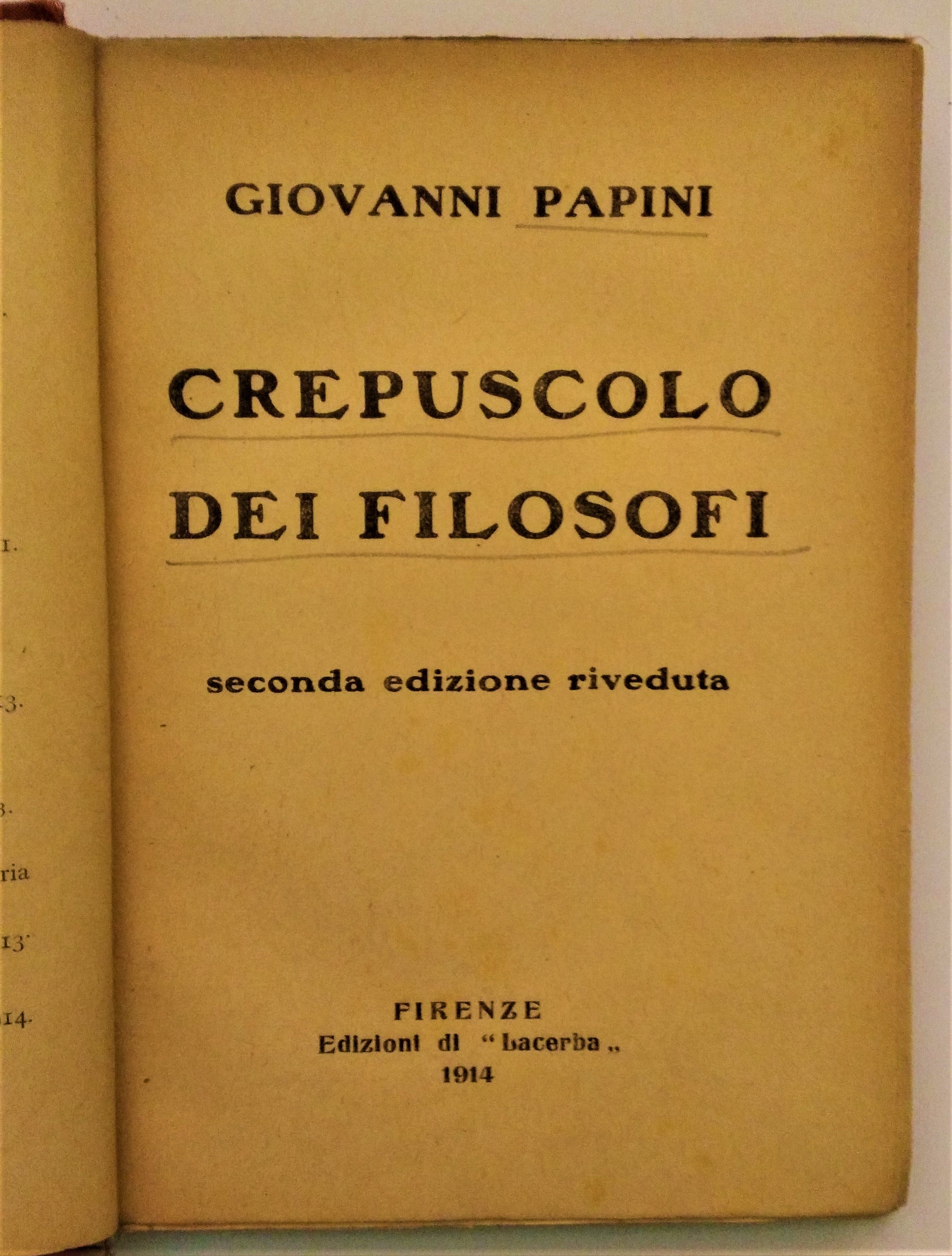 Crepuscolo dei filosofi. Seconda edizione riveduta.