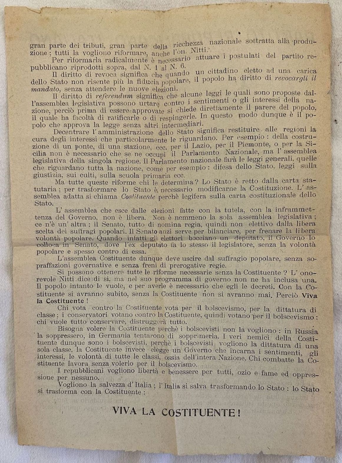 PARTITO REPUBBLICANO ITALIANO POSTULATI ELETTORALI