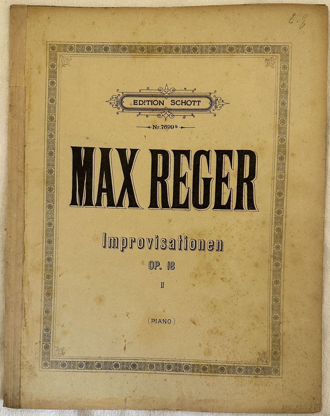 IMPROVISATIONEN FUR KLAVIER ZU ZWEI HANDEN OP. 18