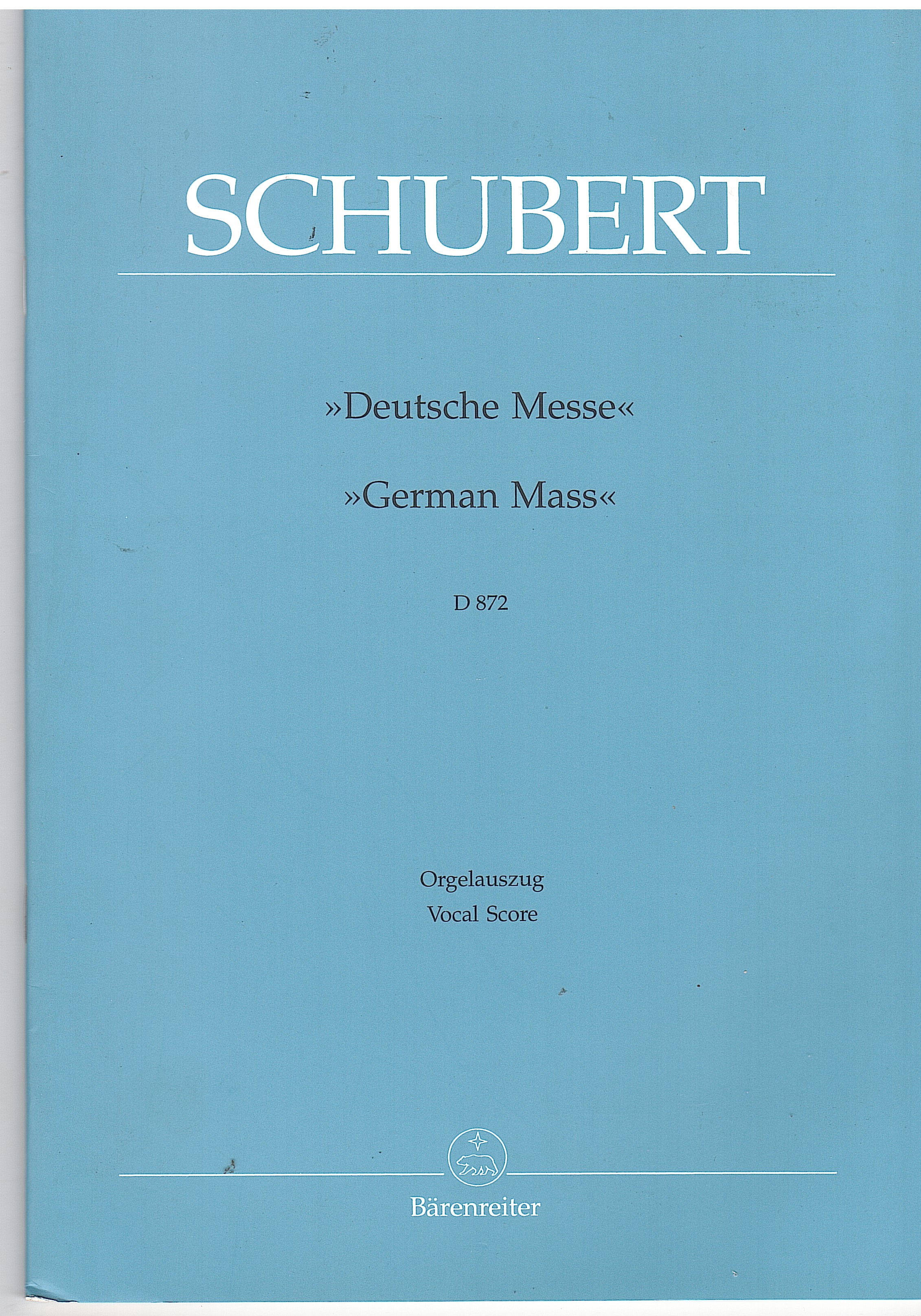 "DEUTSCHE MESSE", "GERMAN MASS" D 872