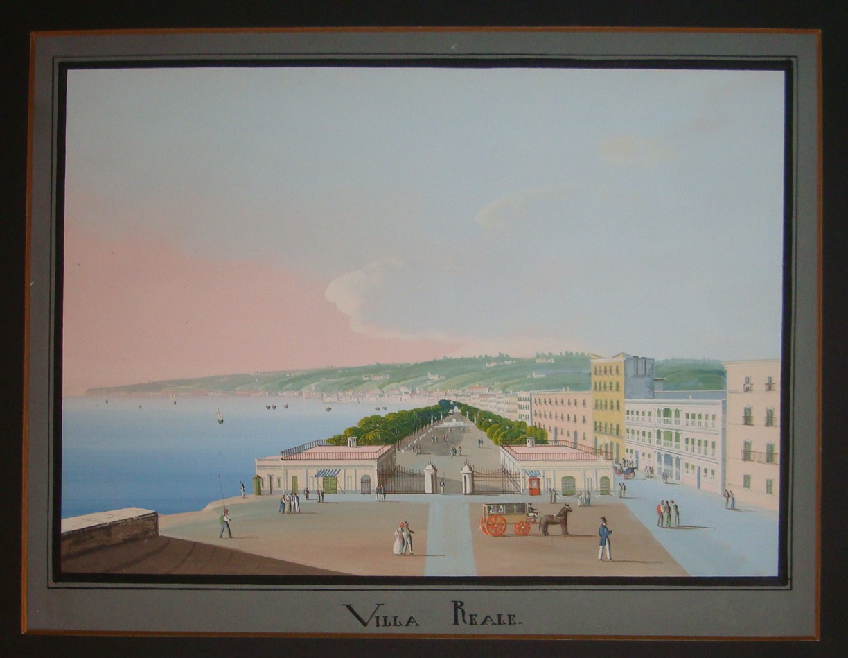 Gouache. Villa Reale Napoli.